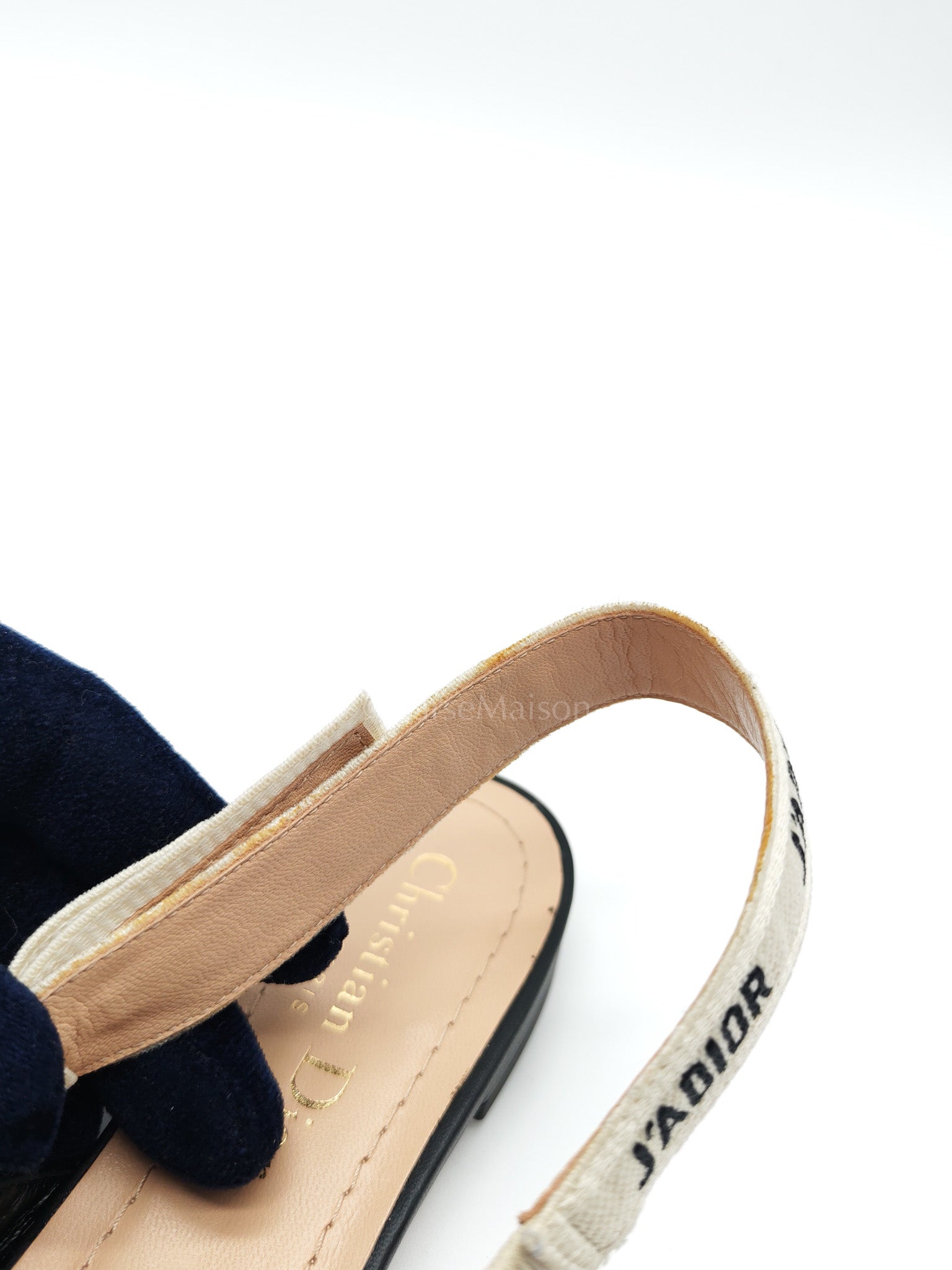 Fabric & Ribbon J'Adior Slingback Ballet Flats Size 37.5 EU (25 cm) | Purse Maison Luxury Bags Shop