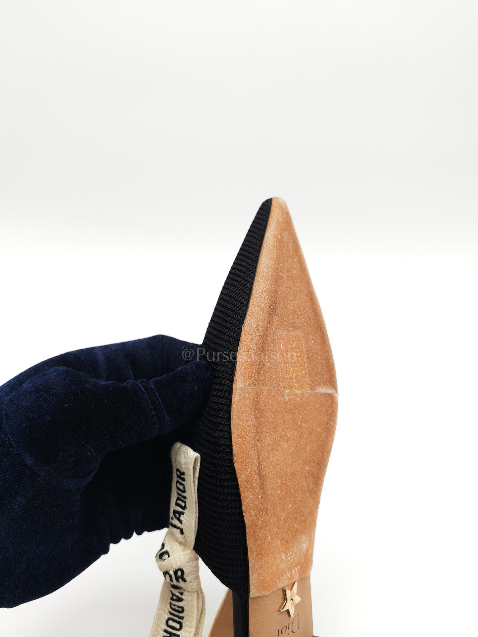 Fabric & Ribbon J'Adior Slingback Ballet Flats Size 37.5 EU (25 cm) | Purse Maison Luxury Bags Shop