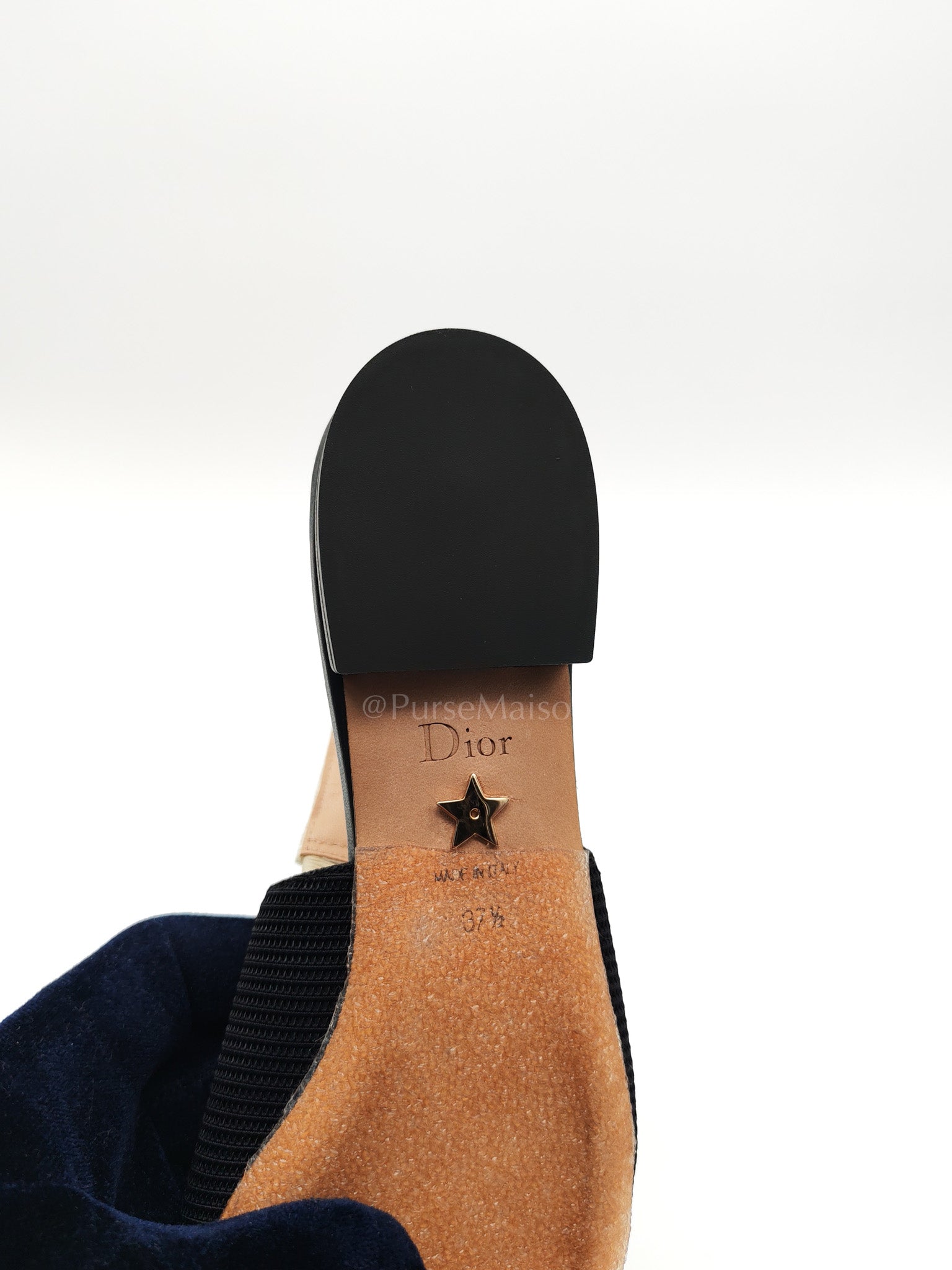 Fabric & Ribbon J'Adior Slingback Ballet Flats Size 37.5 EU (25 cm) | Purse Maison Luxury Bags Shop