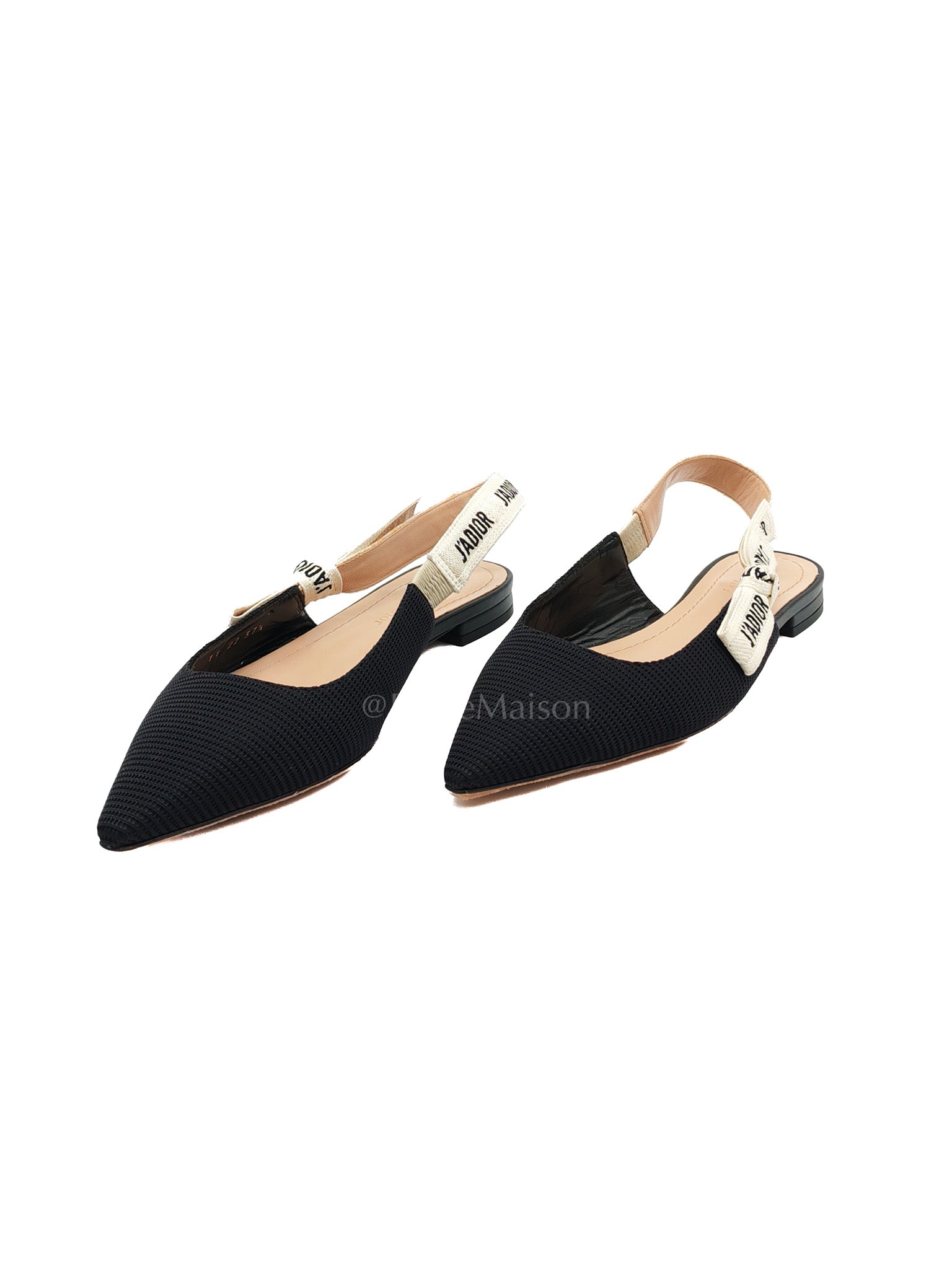 Fabric & Ribbon J'Adior Slingback Ballet Flats Size 37.5 EU (25 cm) | Purse Maison Luxury Bags Shop