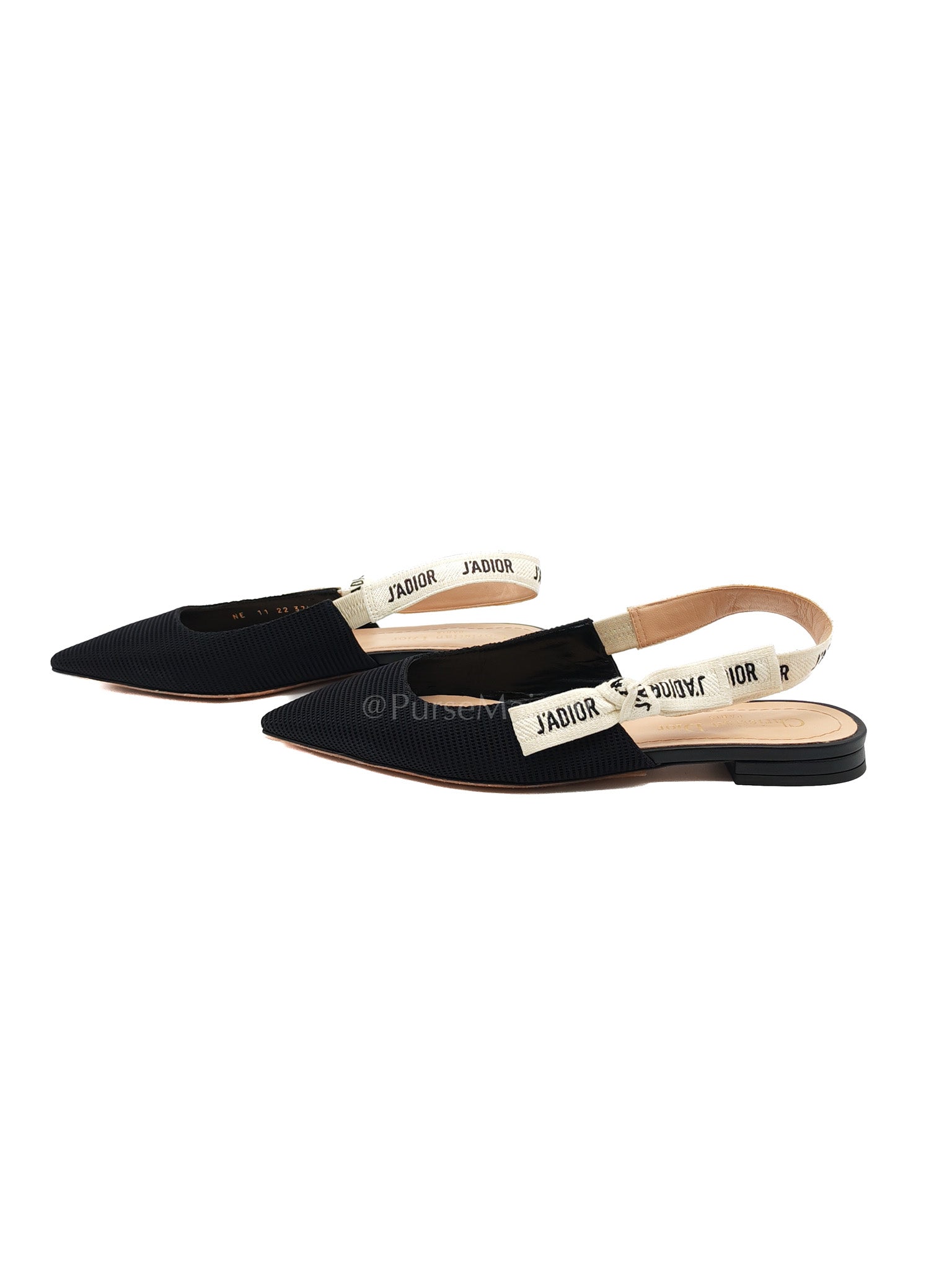 Fabric & Ribbon J'Adior Slingback Ballet Flats Size 37.5 EU (25 cm) | Purse Maison Luxury Bags Shop