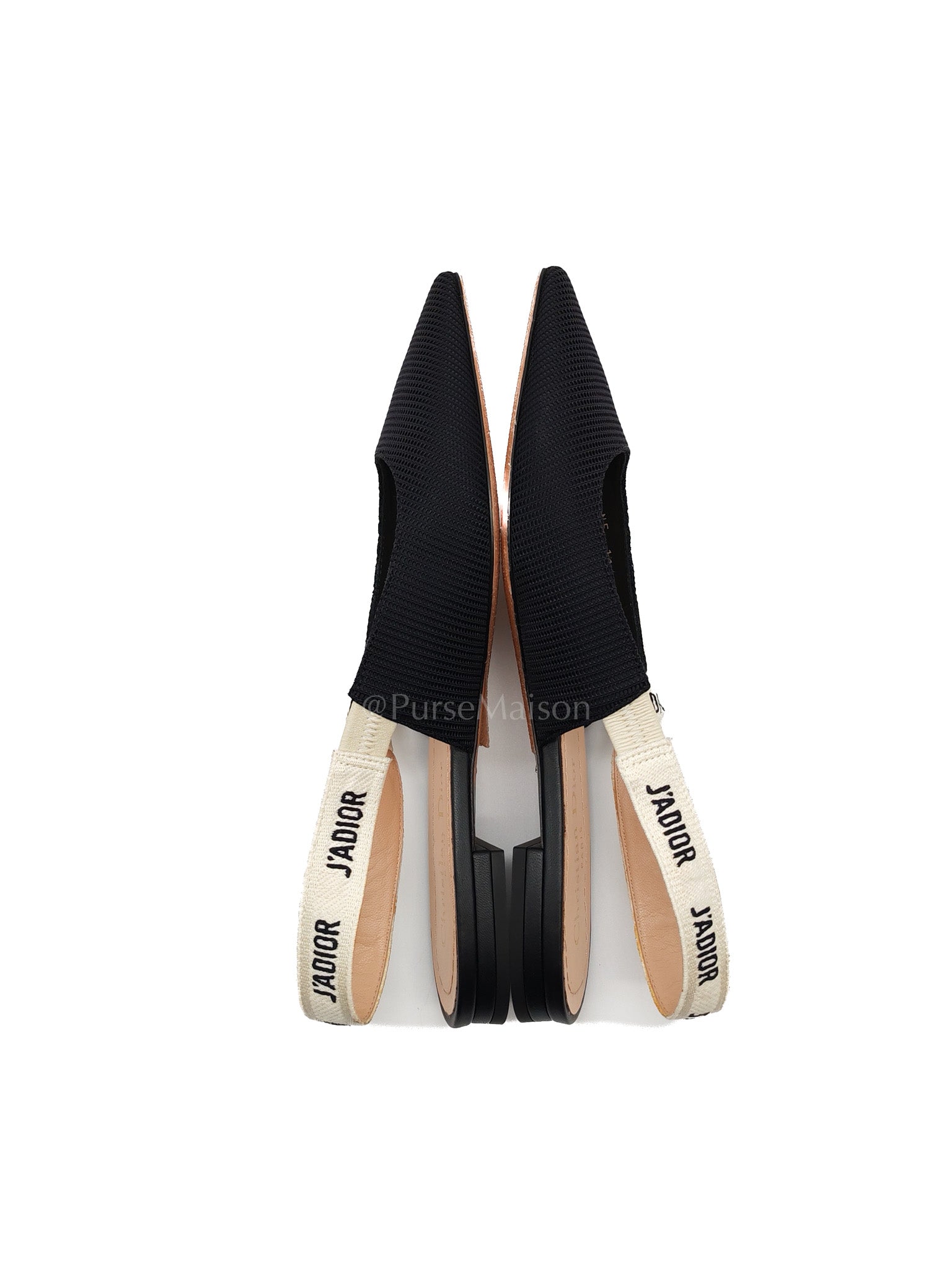 Fabric & Ribbon J'Adior Slingback Ballet Flats Size 37.5 EU (25 cm) | Purse Maison Luxury Bags Shop