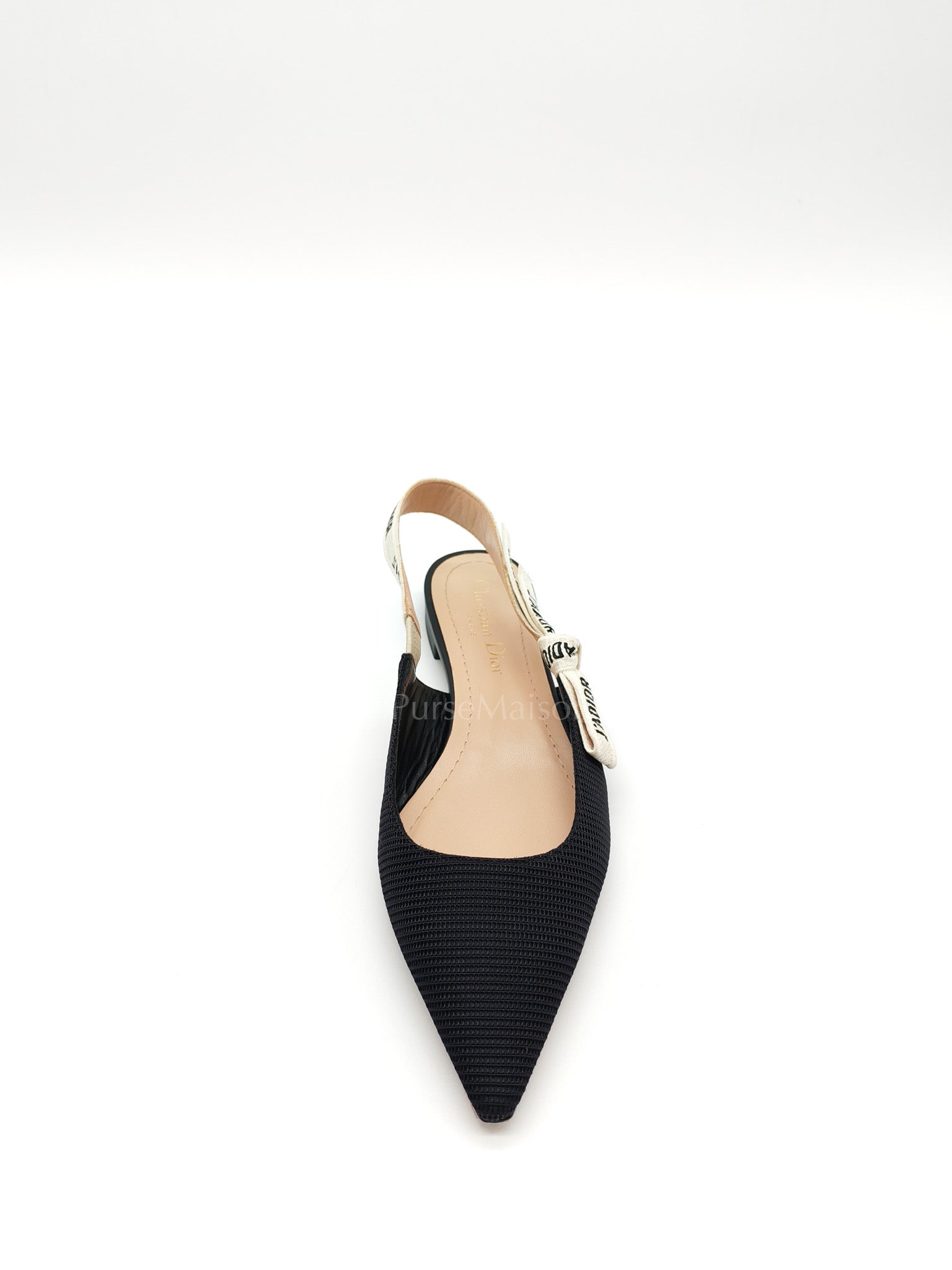 Fabric & Ribbon J'Adior Slingback Ballet Flats Size 37.5 EU (25 cm) | Purse Maison Luxury Bags Shop