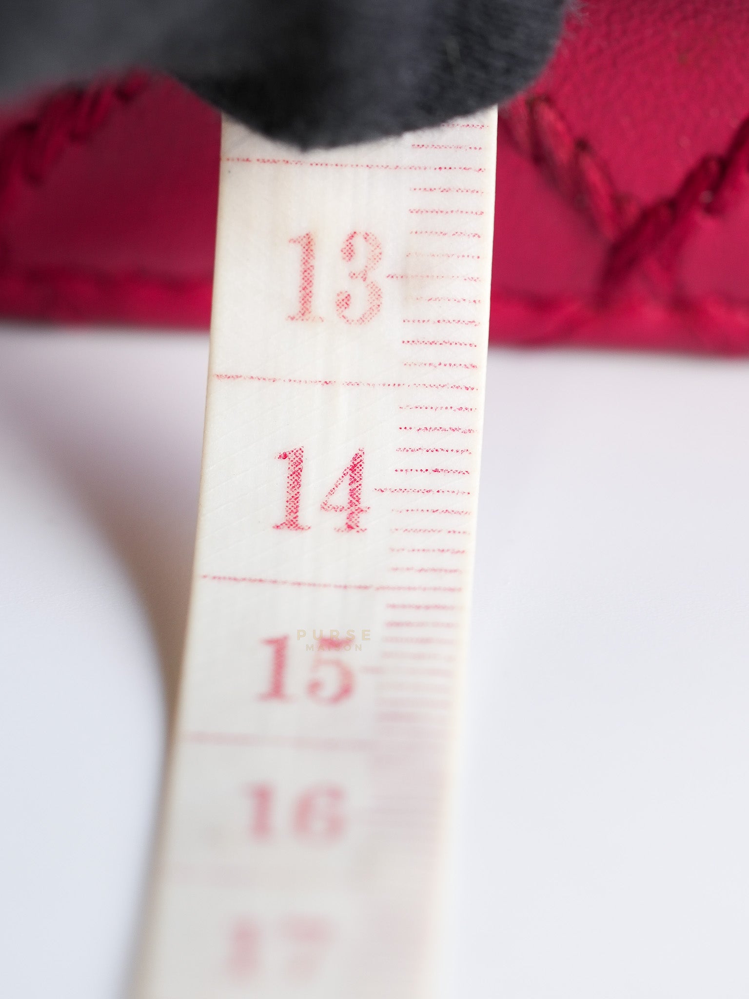 Fancy Wallet on Chain WOC Dark Pink Top Stitched Embroidered Lambskin Leather in Silver Hardware Series 19 | Purse Maison Luxury Bags Shop