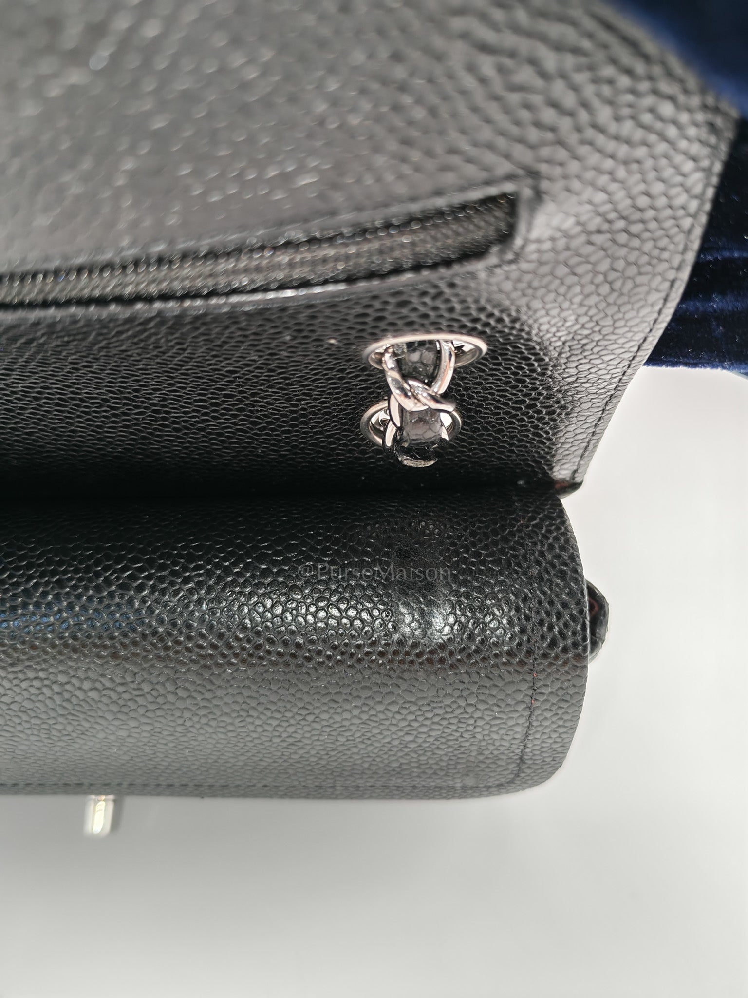 Classic Double Flap Small in Black Caviar Leather & Silver Hardware(Microchip)