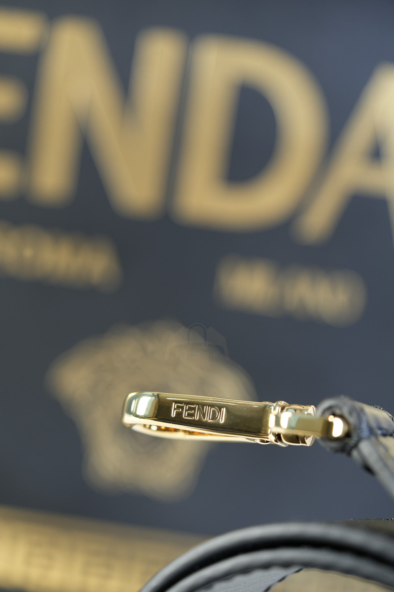 Fendace Sunshine Shopper Tote Bag in Black Calfskin Leather & Gold Hardware | Purse Maison Luxury Bags Shop