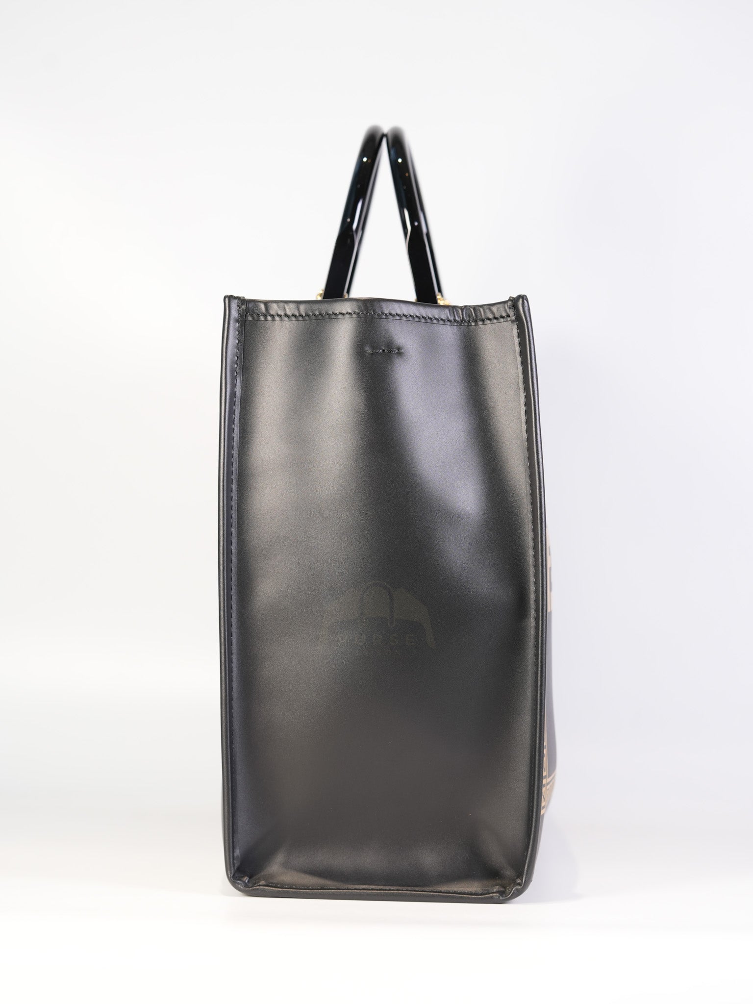 Fendace Sunshine Shopper Tote Bag in Black Calfskin Leather & Gold Hardware | Purse Maison Luxury Bags Shop