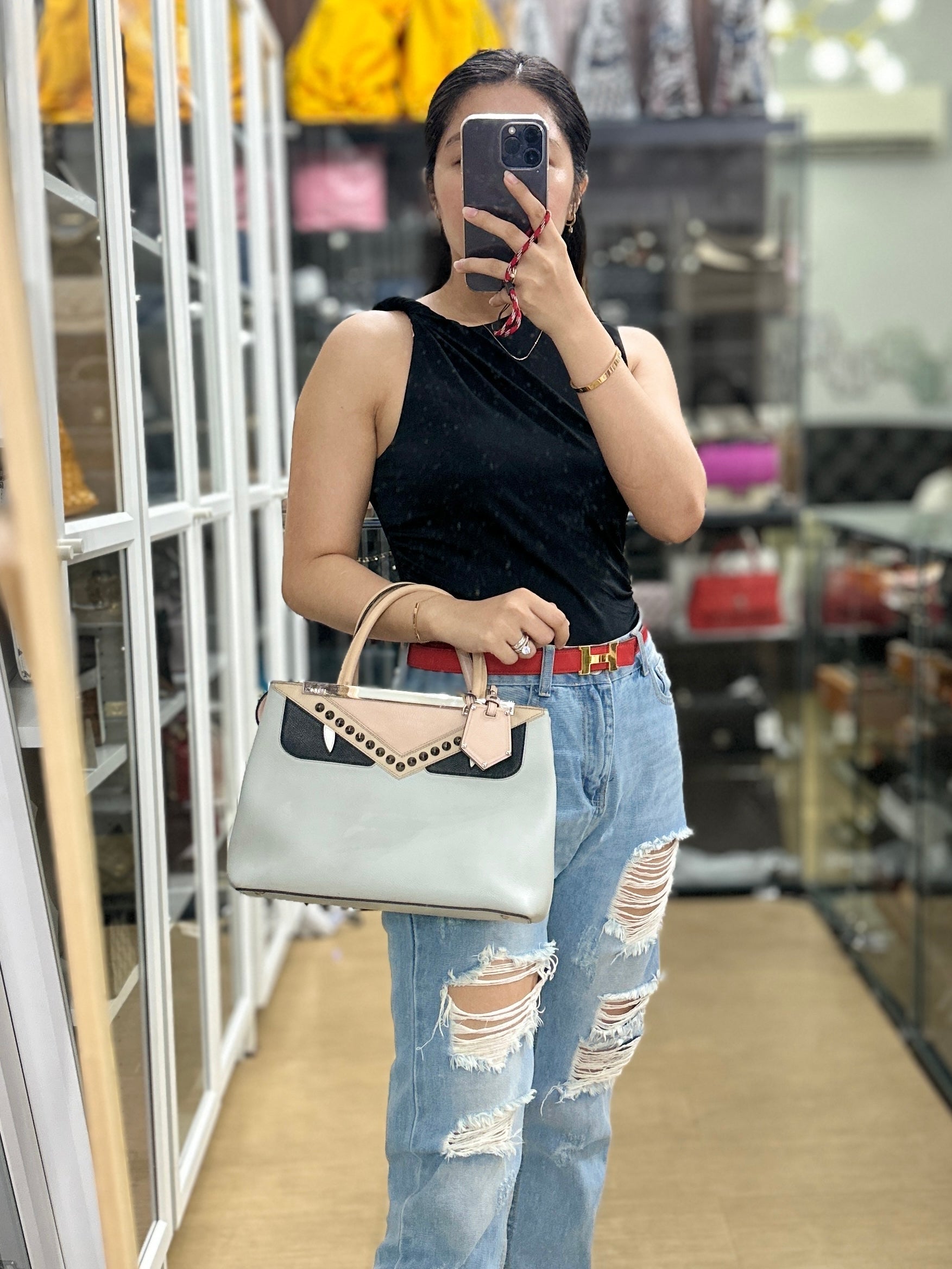 Fendi 2 Jours Monster Calfskin Petite Bag