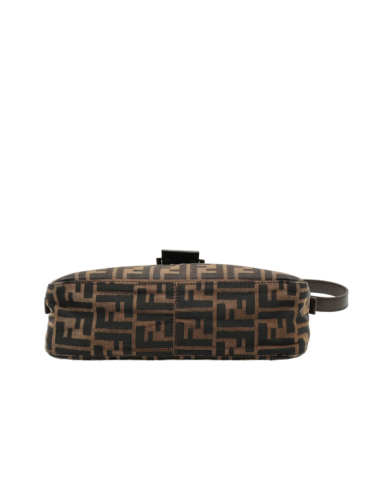 Fendi Baguette Shoulder Bag in FF Monogram Zucca Canvas and Silver Hardware | Purse Maison Luxury Bags Shop