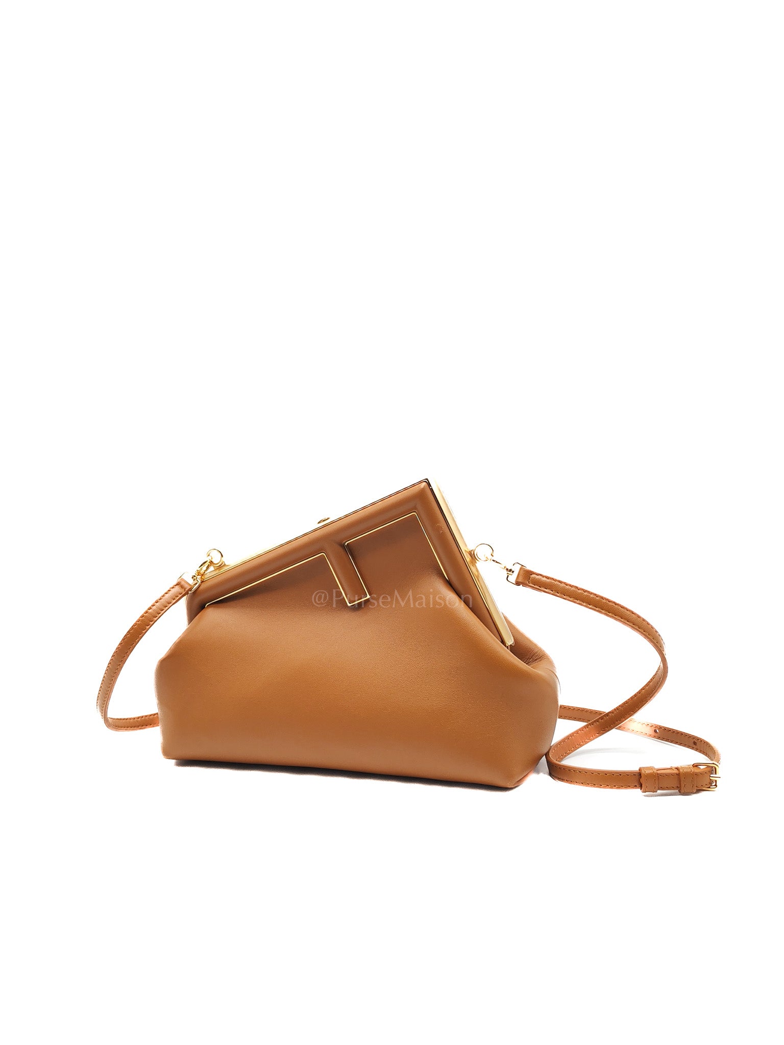 Fendi First Napa Leather Bag in Camel | Purse Maison Luxury Bags Shop
