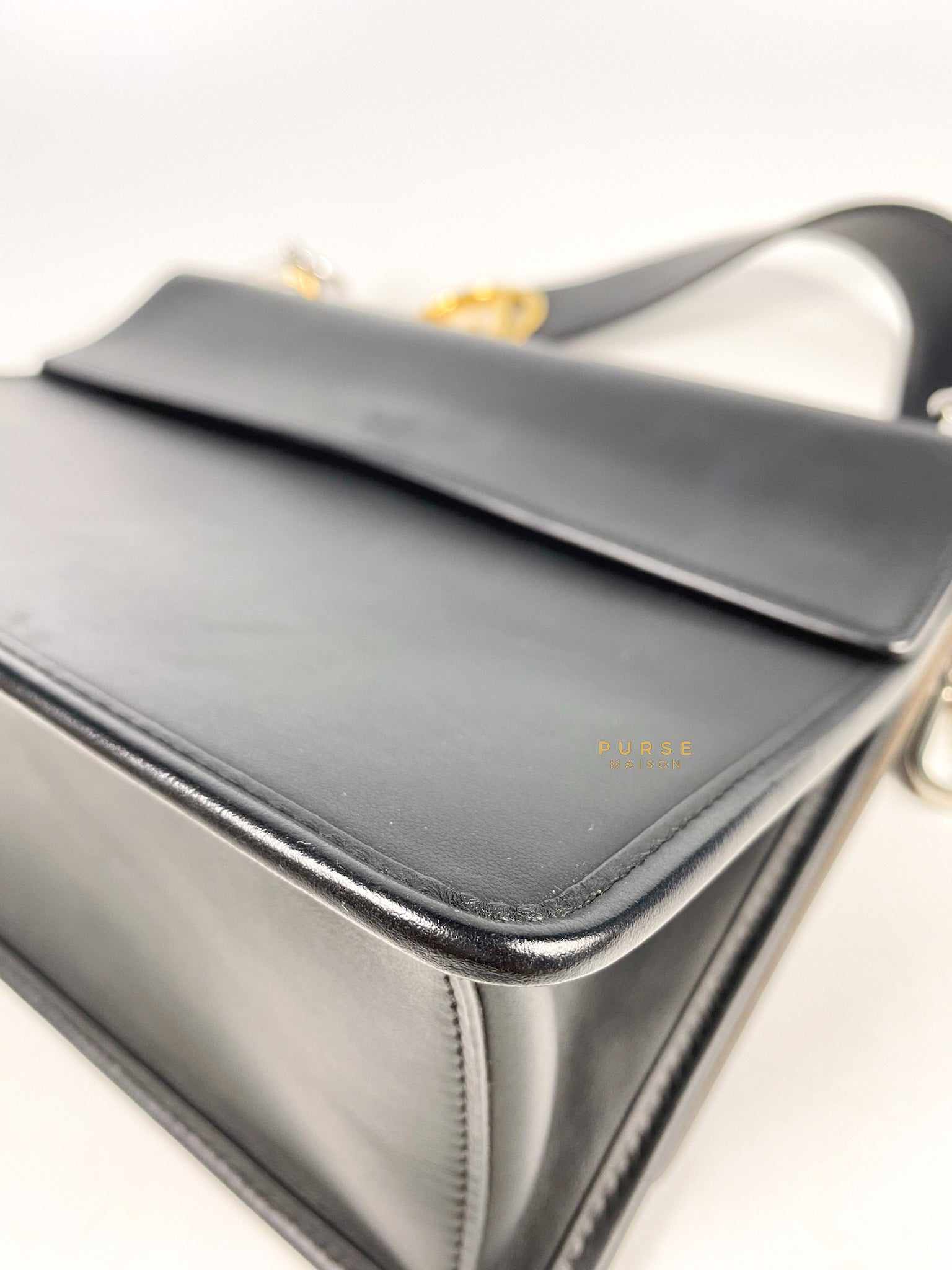 Fendi Kan 1 F Black Smooth Calfskin Leather
