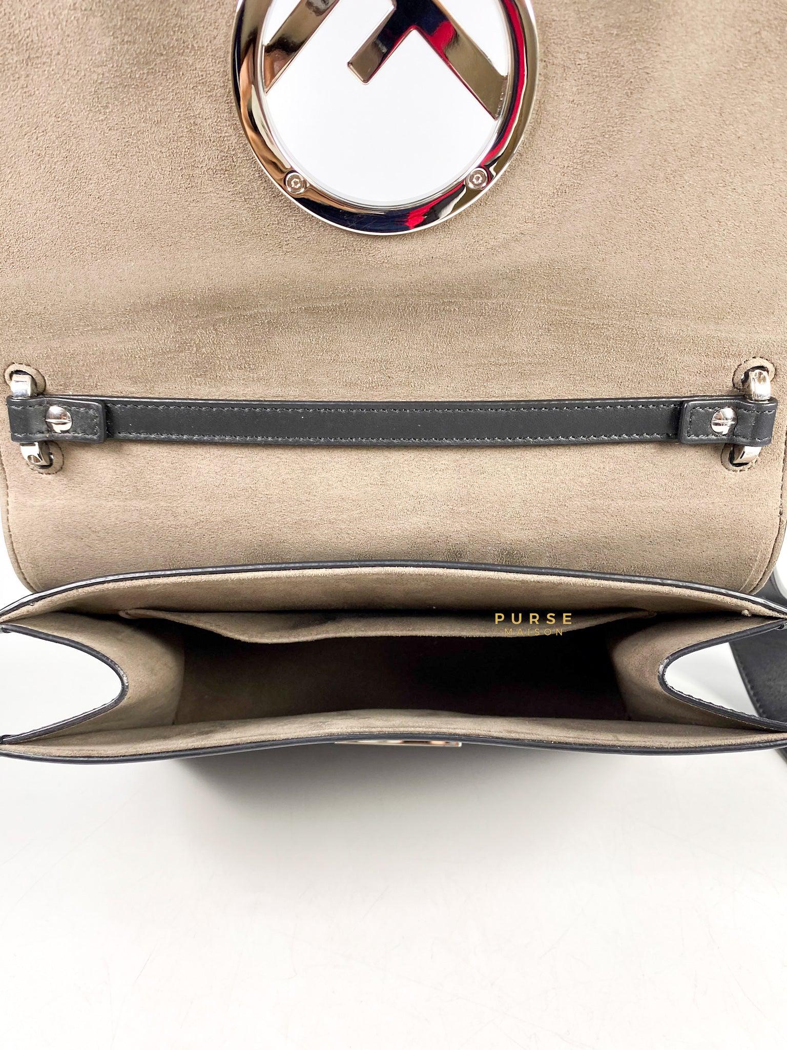 Fendi Kan 1 F Black Smooth Calfskin Leather