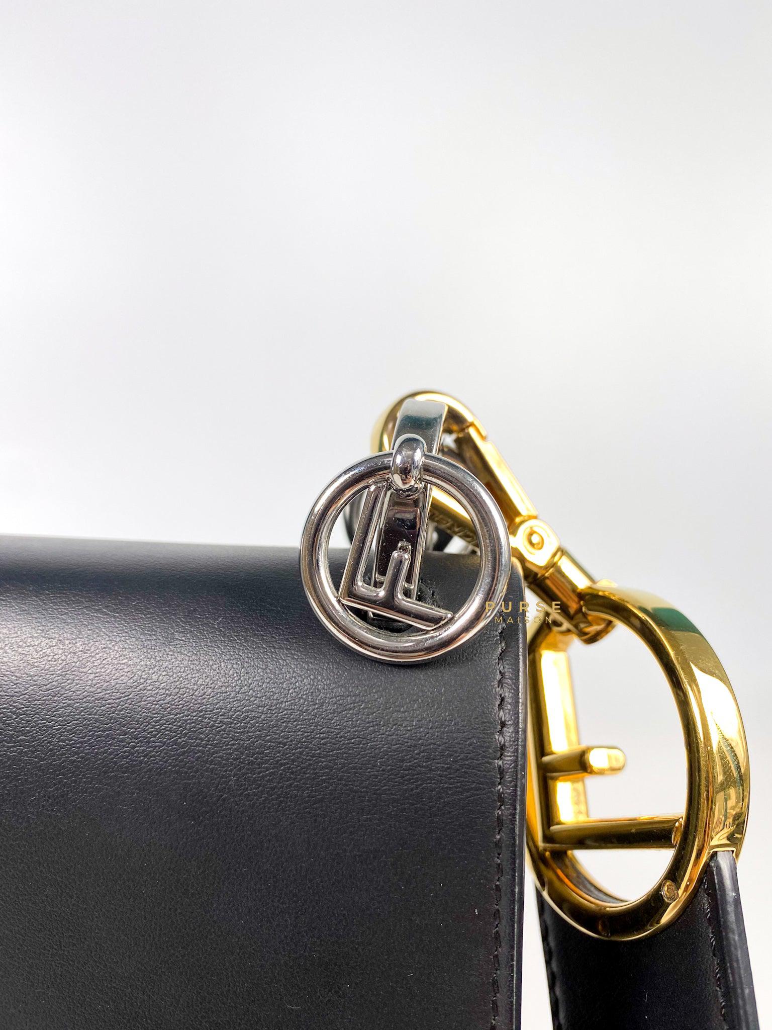 Fendi Kan 1 F Black Smooth Calfskin Leather