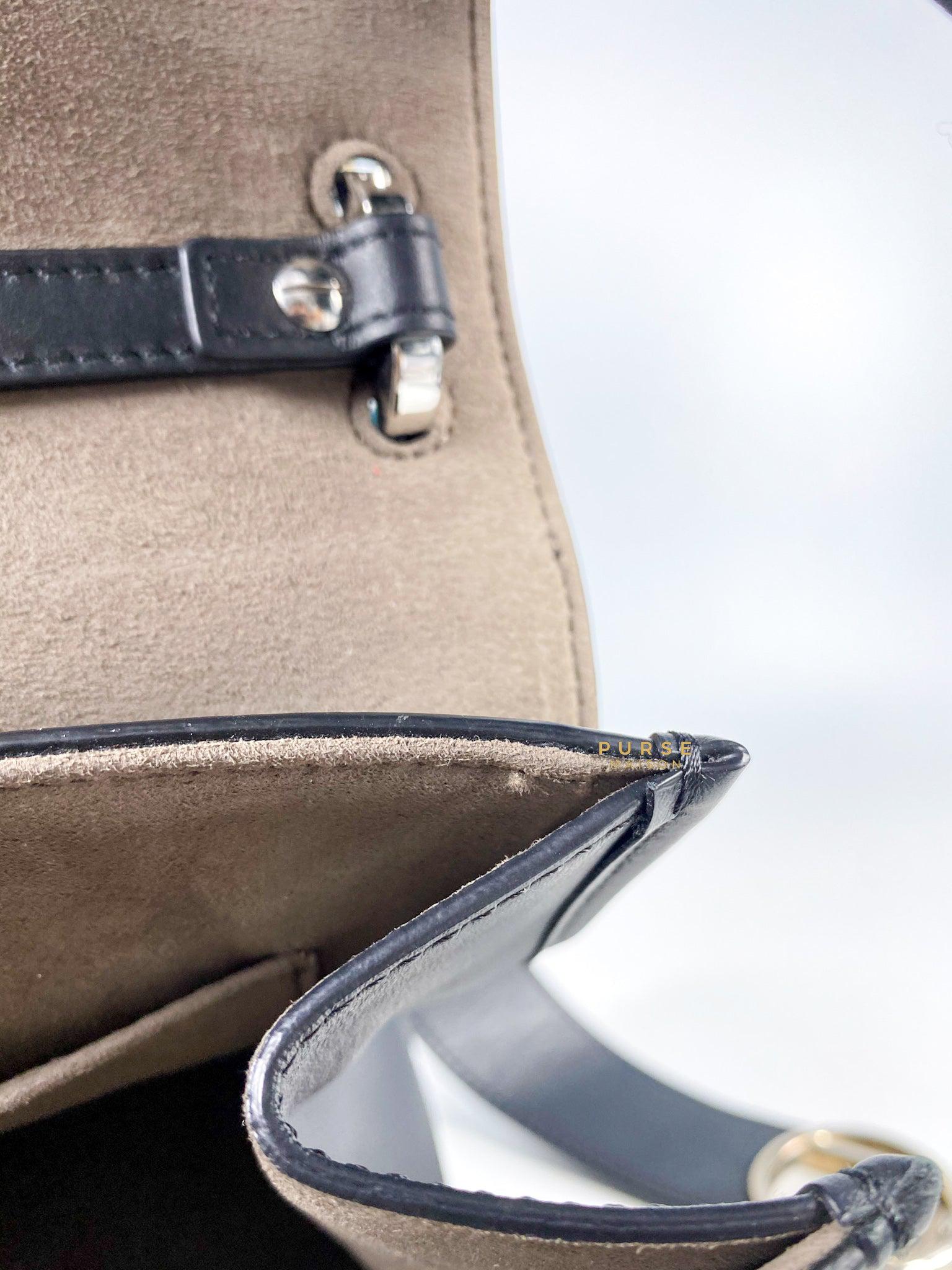 Fendi Kan 1 F Black Smooth Calfskin Leather