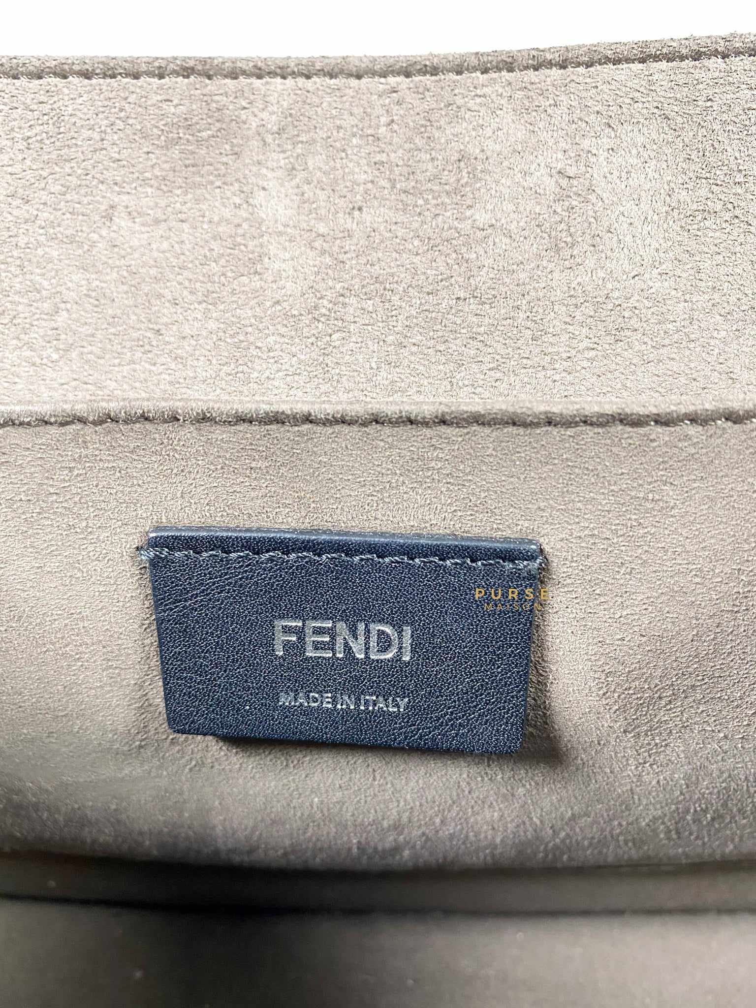 Fendi Kan 1 F Black Smooth Calfskin Leather