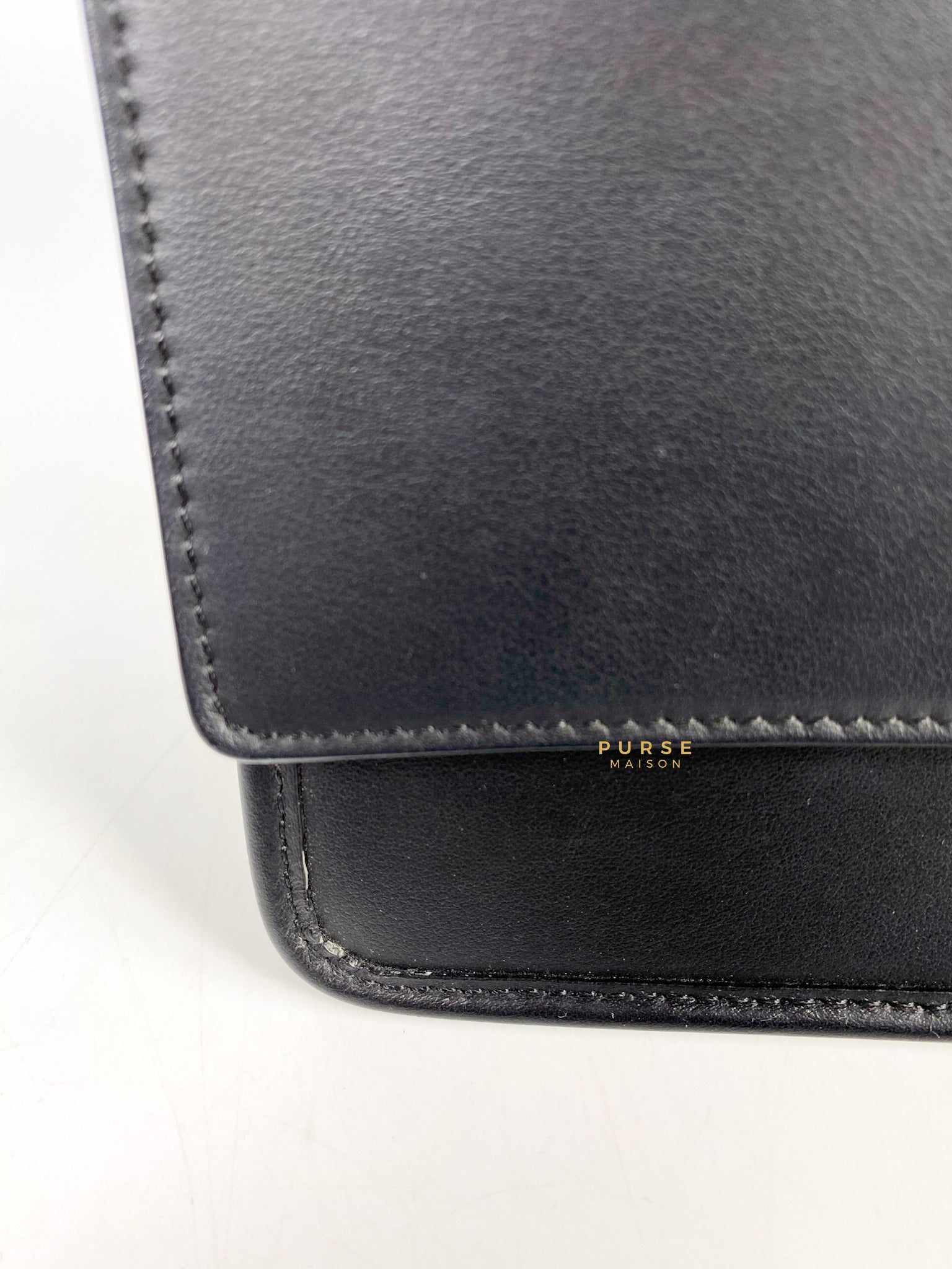 Fendi Kan 1 F Black Smooth Calfskin Leather