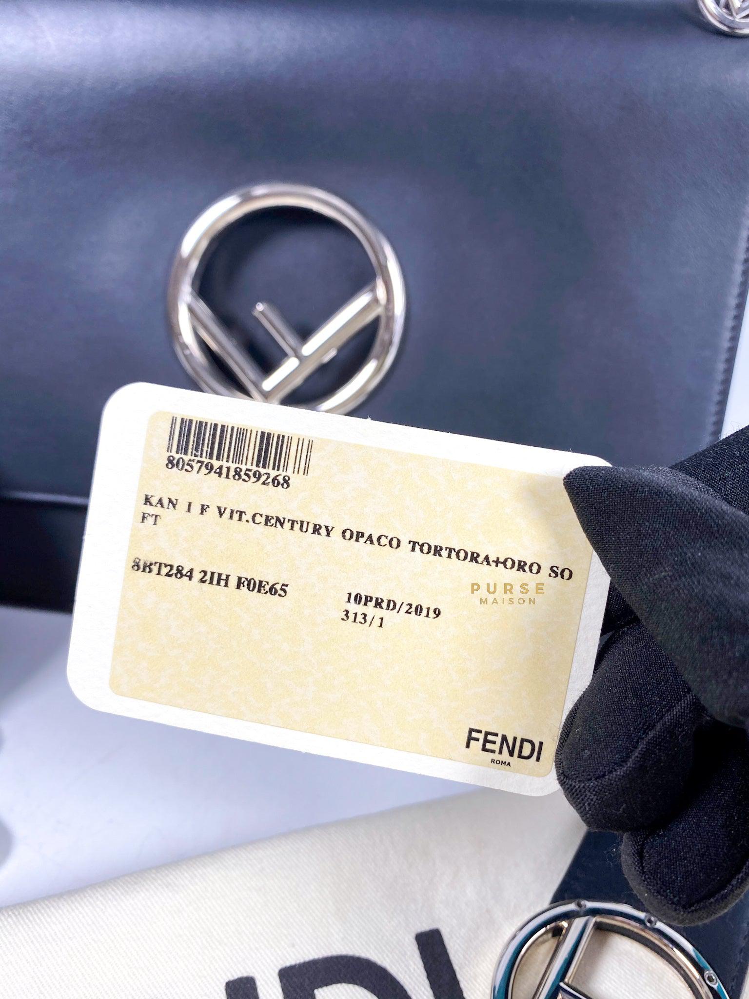 Fendi Kan 1 F Black Smooth Calfskin Leather