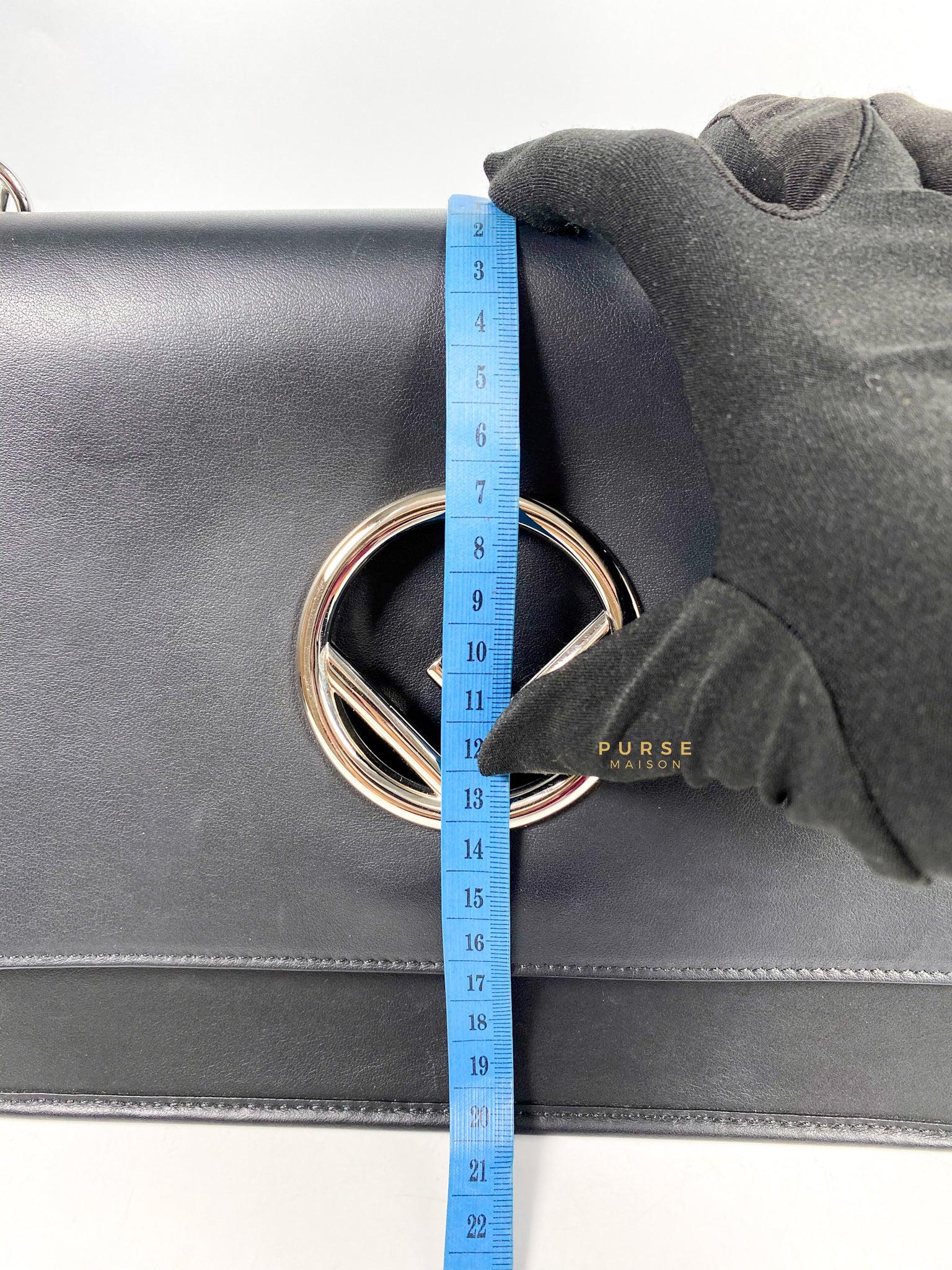 Fendi Kan 1 F Black Smooth Calfskin Leather