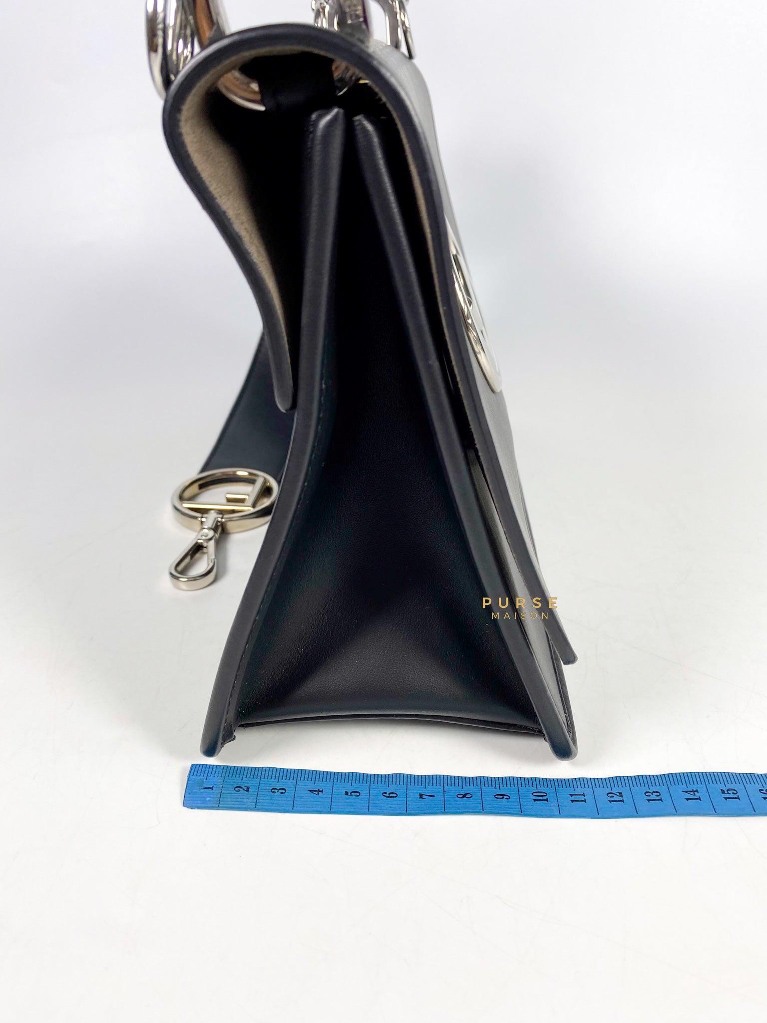 Fendi Kan 1 F Black Smooth Calfskin Leather