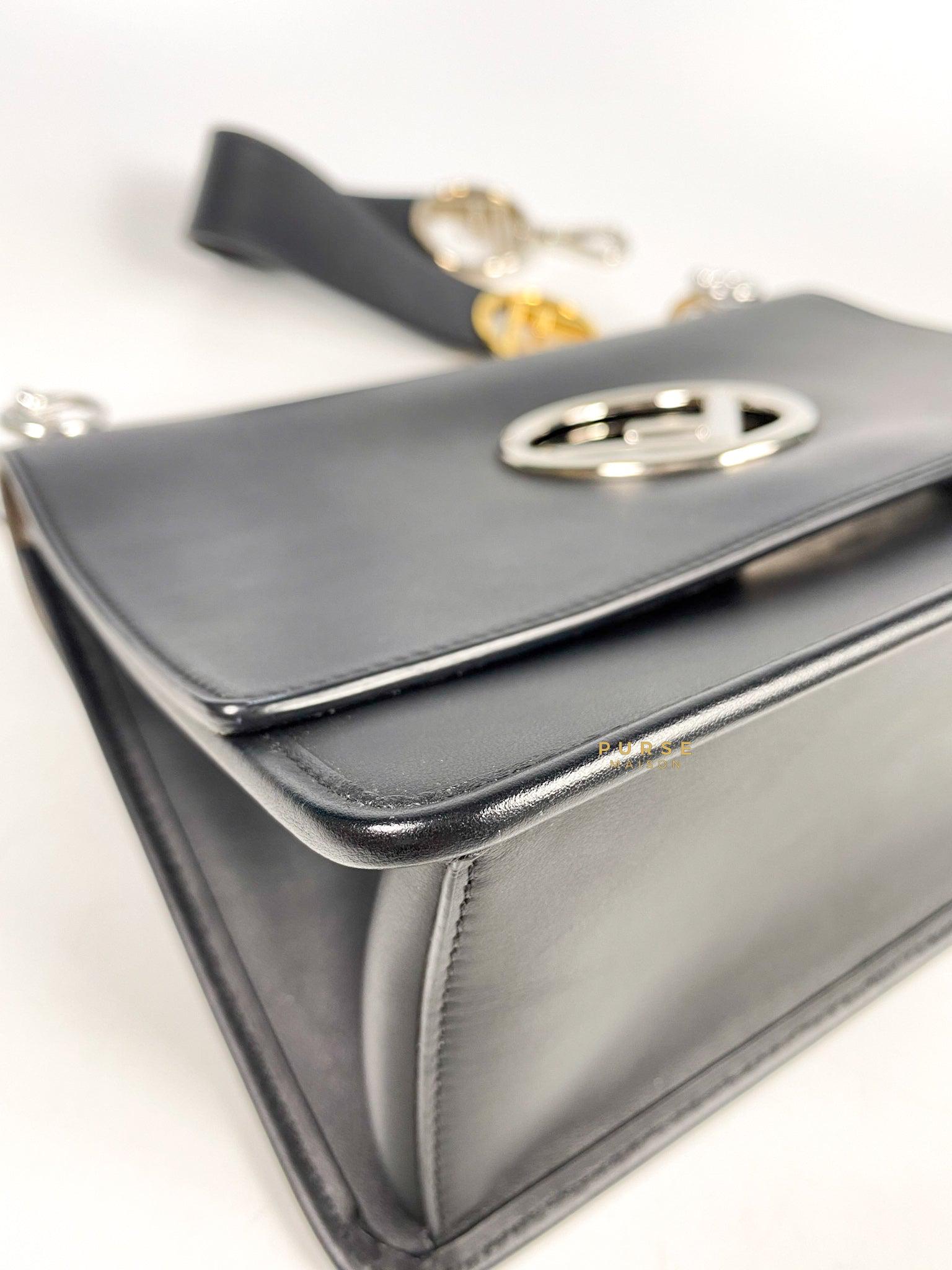 Fendi Kan 1 F Black Smooth Calfskin Leather