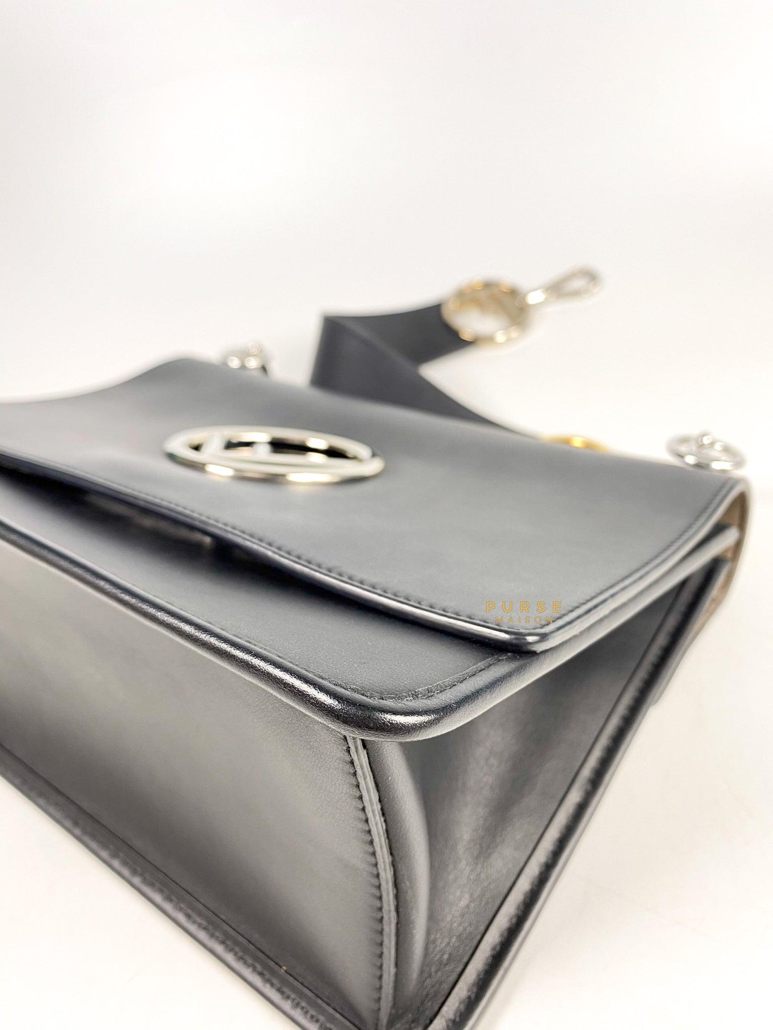Fendi Kan 1 F Black Smooth Calfskin Leather