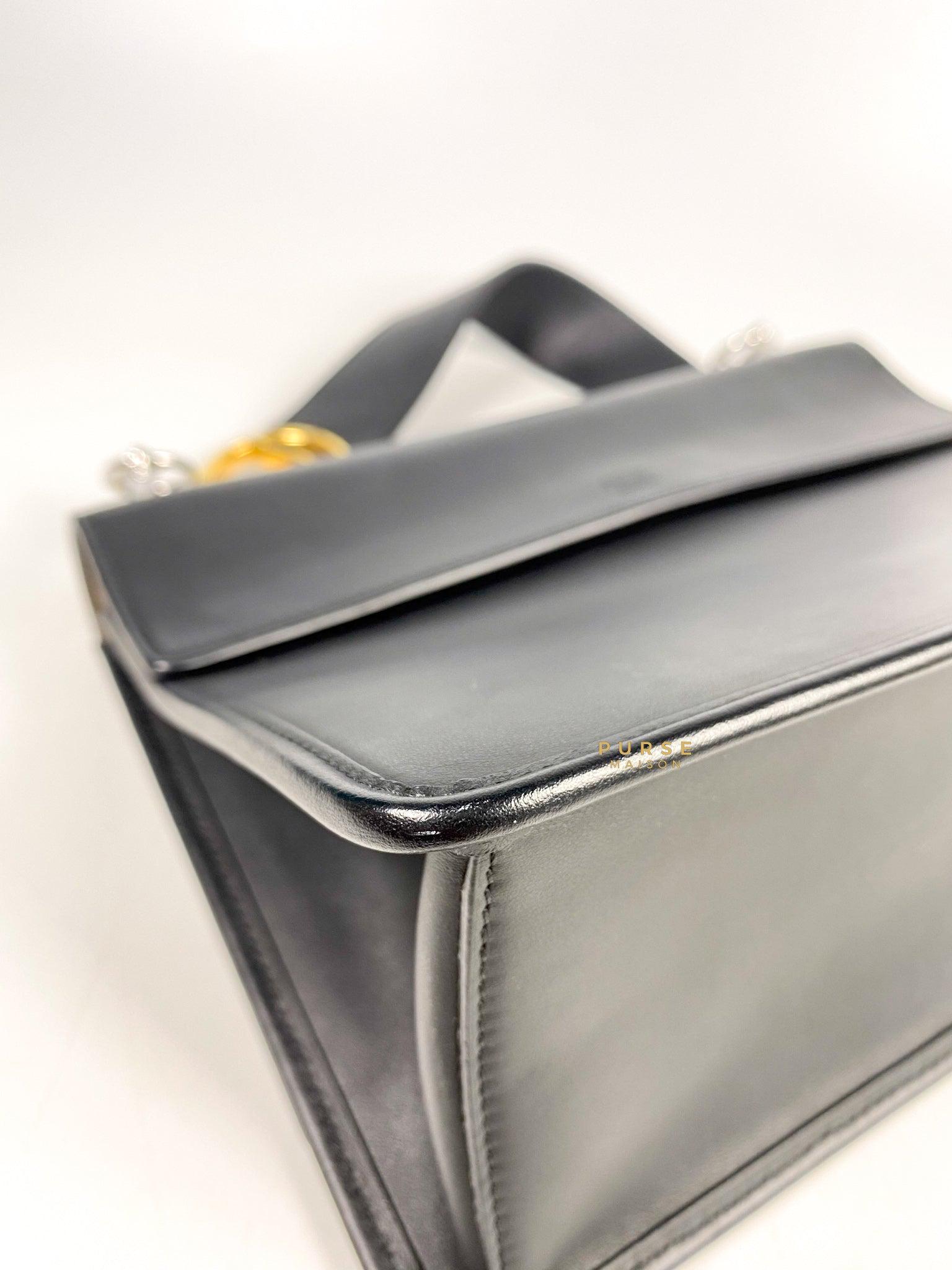Fendi Kan 1 F Black Smooth Calfskin Leather