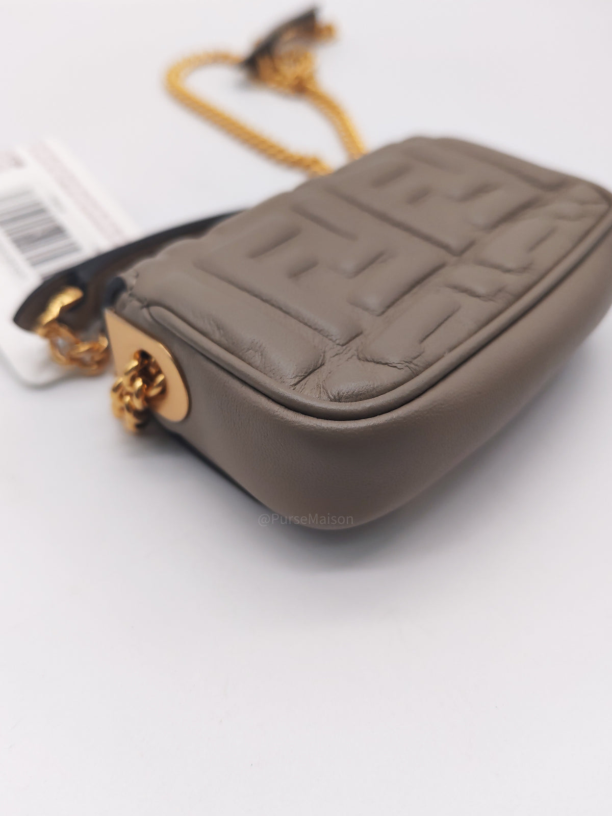 Fendi Nano Baguette Micro Bag in Zucca FF Leather | Purse Maison Luxury Bags Shop