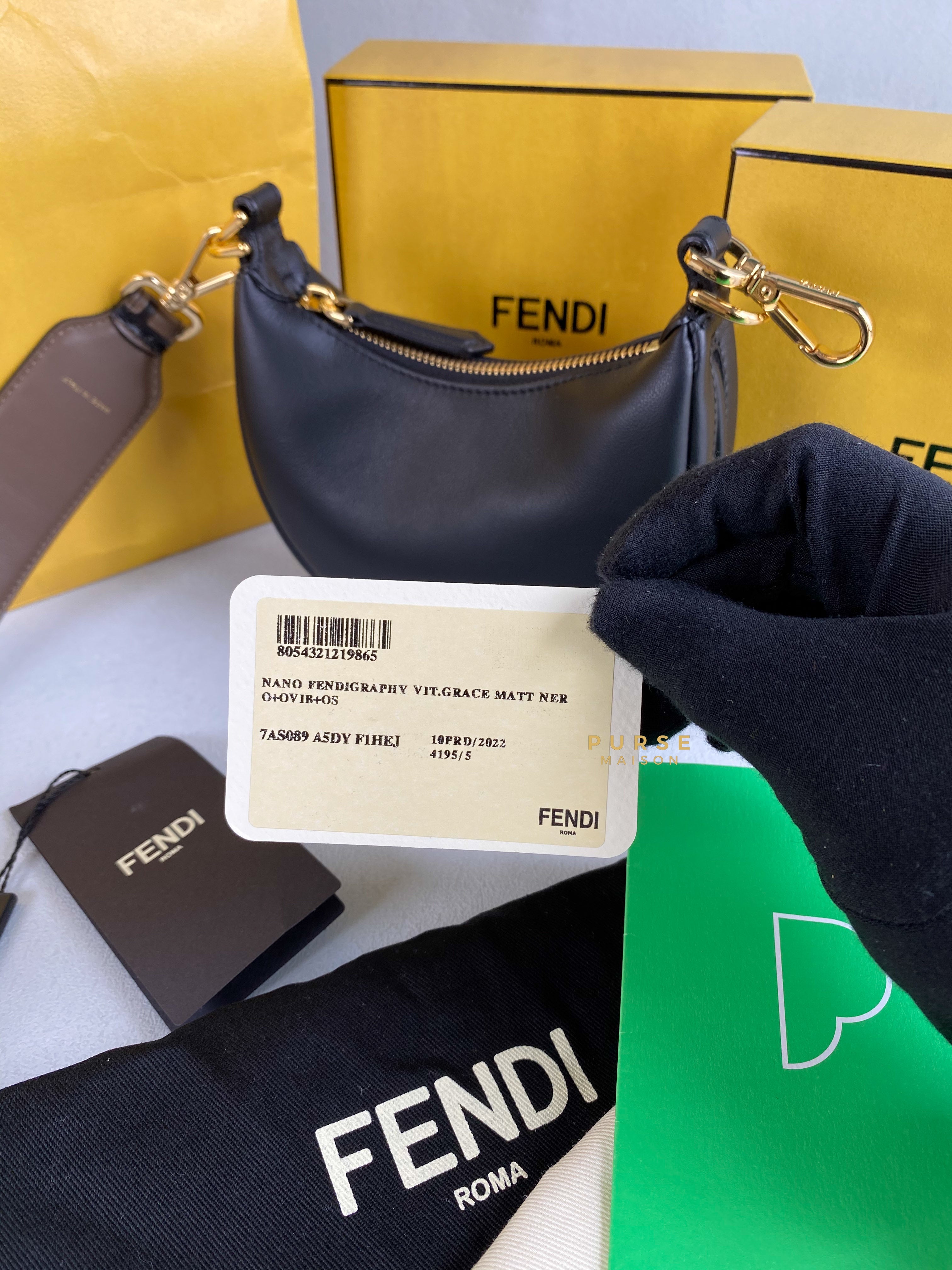 Fendi Nano Fendigraphy Shoulder Bag with strap | Purse Maison Luxury Bags Shop