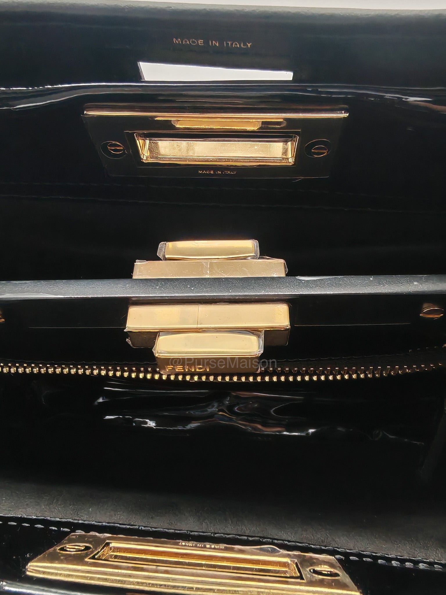 Fendi Peekaboo Defende Cover in Zucca Print Coated Canvas and Gold Hardware | Purse Maison Luxury Bags Shop
