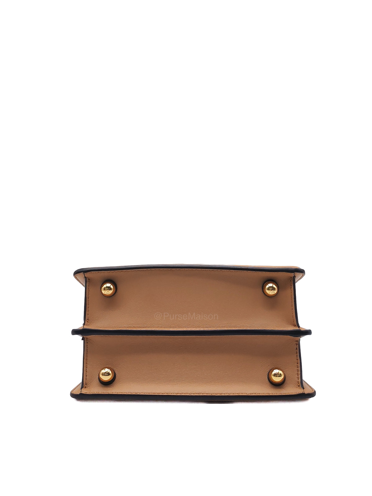 Fendi Peekaboo ISeeU Bag in Dark Beige Calfskin Leather and Gold Hardware | Purse Maison Luxury Bags Shop
