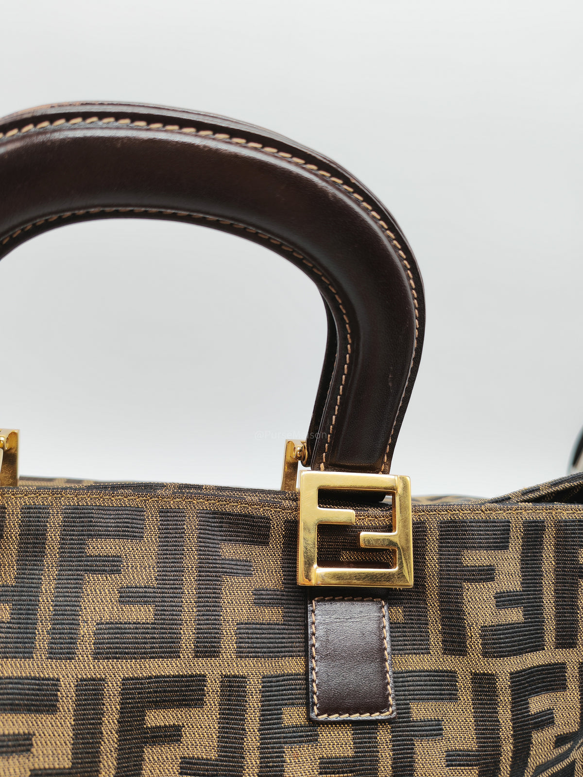 Fendi Twins Tote Bag Large in Zucca FF Monogram Canvas and Gold Hardware | Purse Maison Luxury Bags Shop