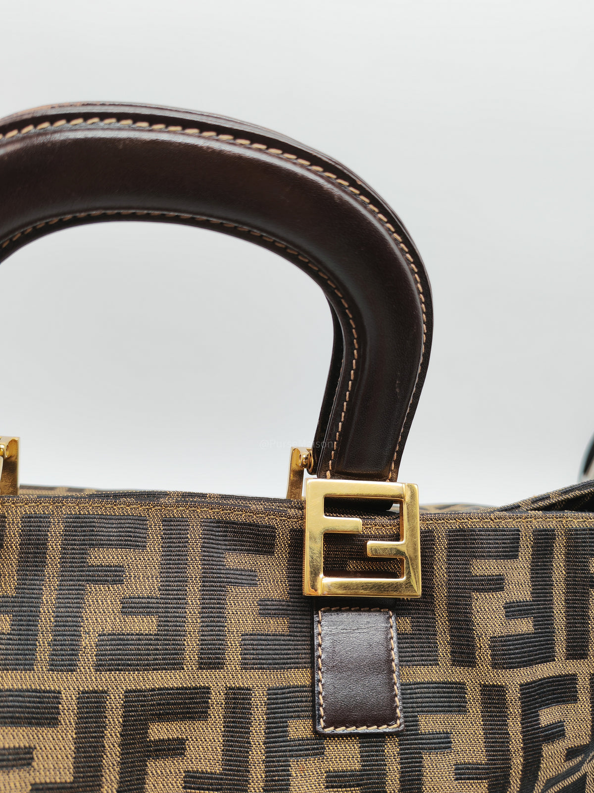 Fendi Twins Tote Bag Large in Zucca FF Monogram Canvas and Gold Hardware | Purse Maison Luxury Bags Shop