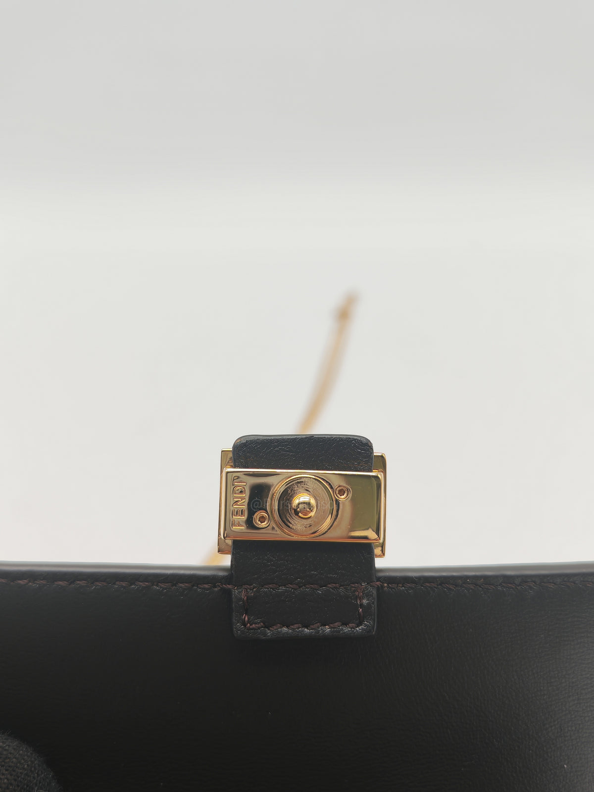 Fendi Vitello Century Nano Gingham Baguette Charm Rosewood Mustard | Purse Maison Luxury Bags Shop