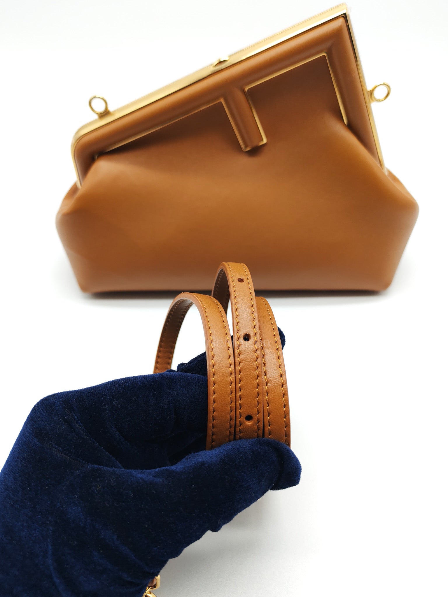 Fendi First Napa Leather Bag in Camel
