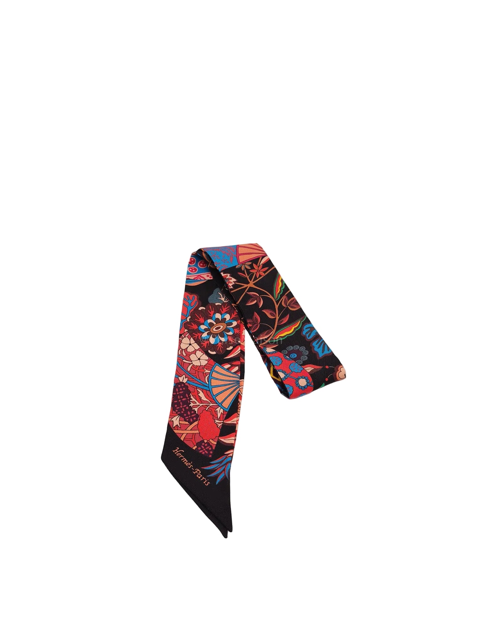 Festival Des Amazones SU/Caramel/Blanc/Noir Silk Twilly (Pair) | Purse Maison Luxury Bags Shop