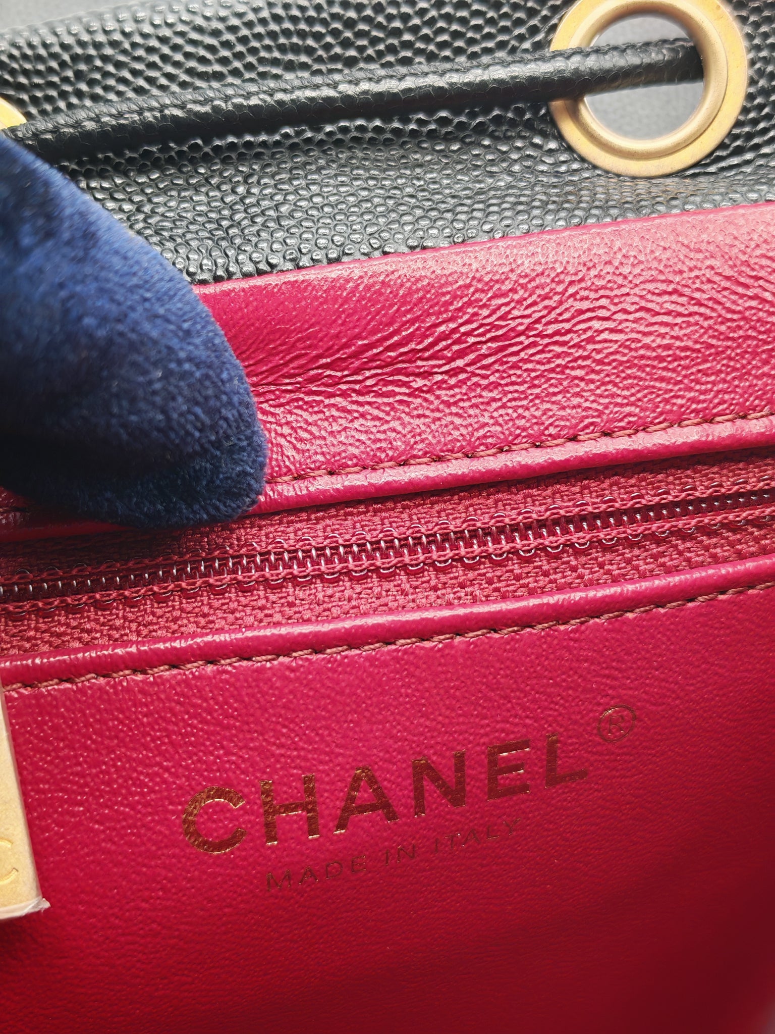 Filigree Backpack in Black Caviar Leather and Aged Gold Hardware Series 28 | Purse Maison Luxury Bags Shop