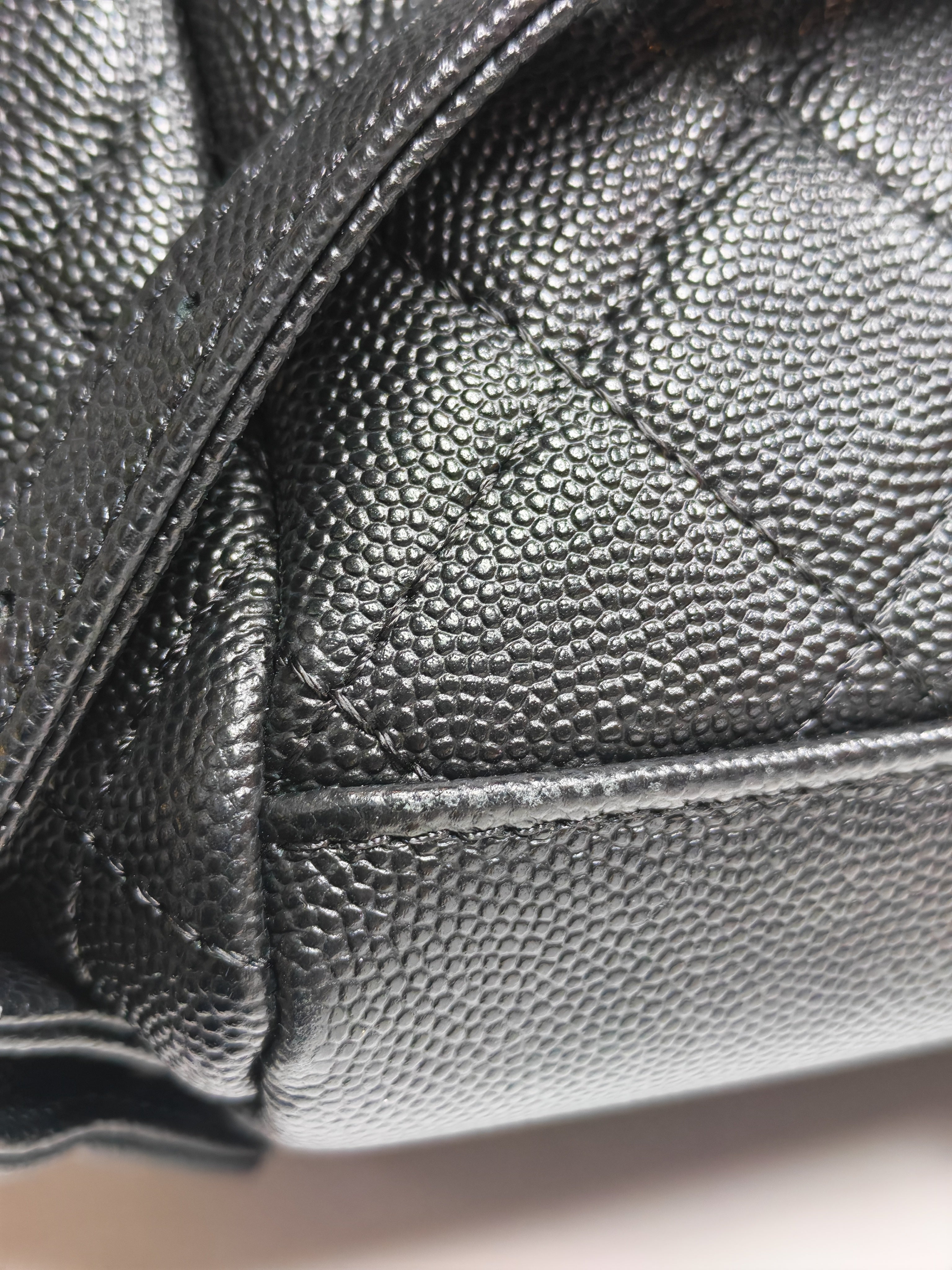 Filigree Backpack in Black Caviar Leather and Aged Gold Hardware Series 28 | Purse Maison Luxury Bags Shop