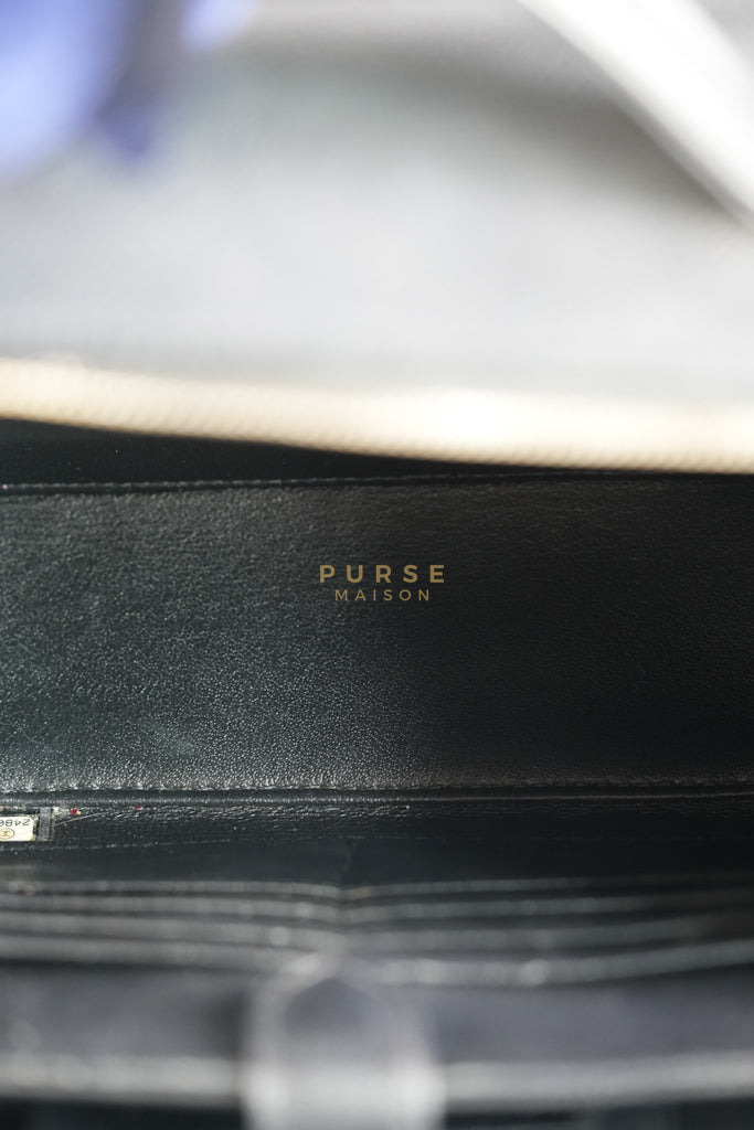 Filigree Large Vanity Case in Black Quilted Caviar Leather and Aged Gold Hardware Series 24 | Purse Maison Luxury Bags Shop