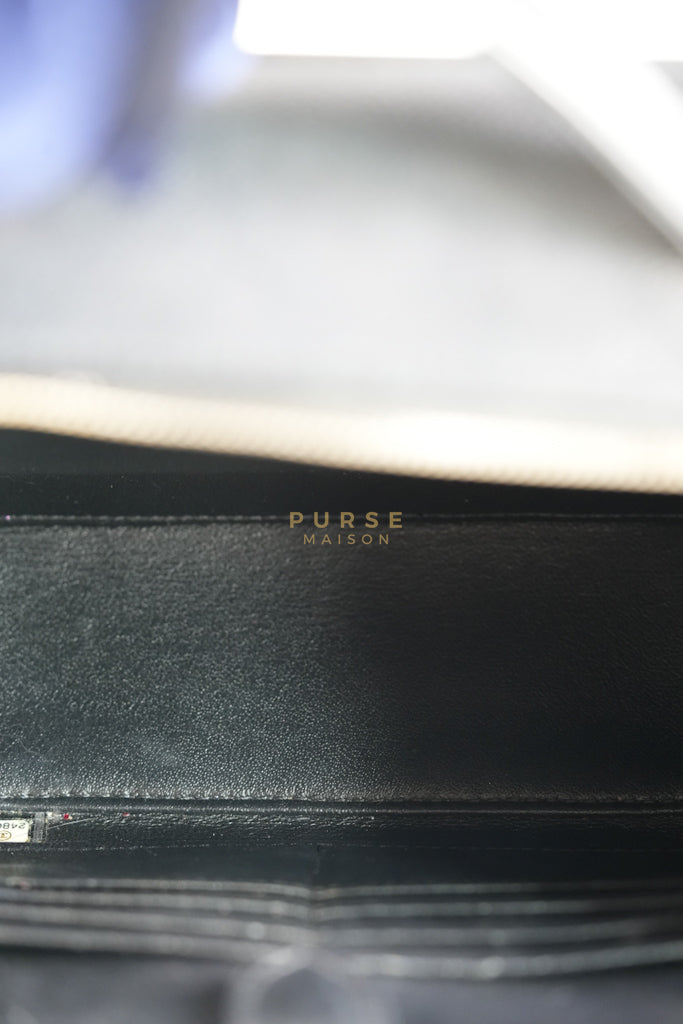 Filigree Large Vanity Case in Black Quilted Caviar Leather and Aged Gold Hardware Series 24 | Purse Maison Luxury Bags Shop