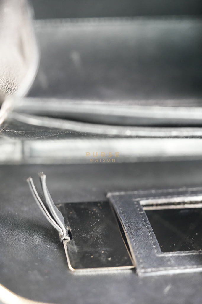 Filigree Large Vanity Case in Black Quilted Caviar Leather and Aged Gold Hardware Series 24 | Purse Maison Luxury Bags Shop