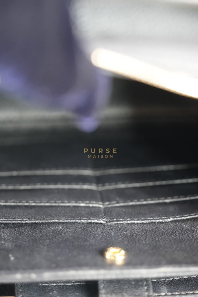 Filigree Large Vanity Case in Black Quilted Caviar Leather and Aged Gold Hardware Series 24 | Purse Maison Luxury Bags Shop