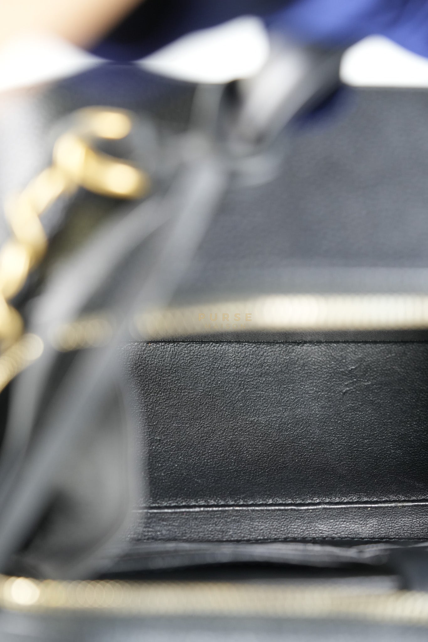 Filigree Large Vanity Case in Black Quilted Caviar Leather and Aged Gold Hardware Series 27 | Purse Maison Luxury Bags Shop