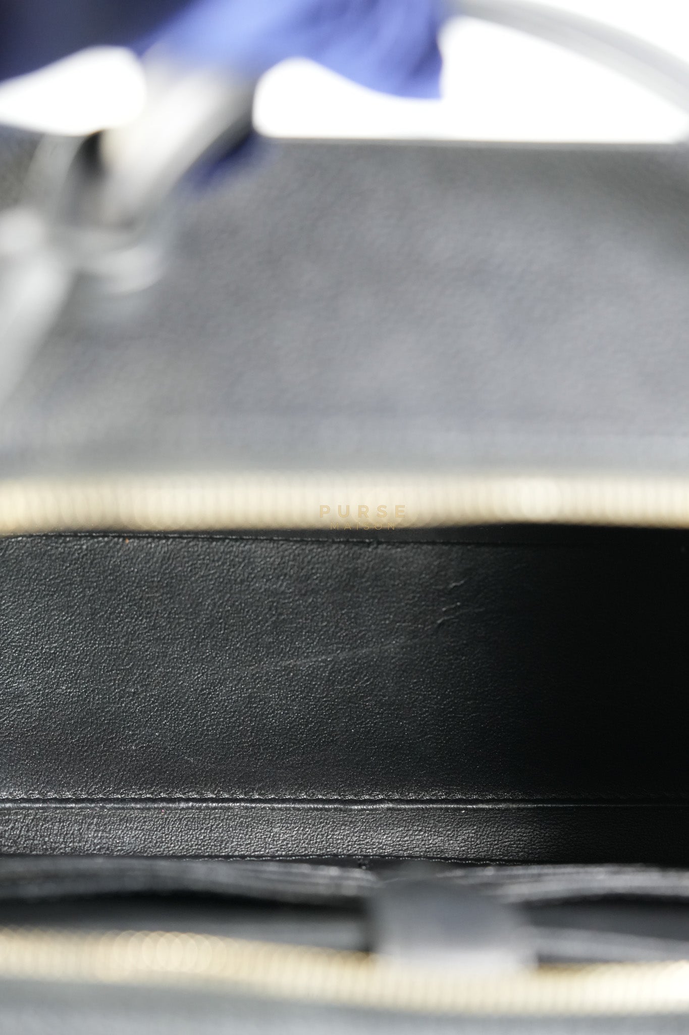 Filigree Large Vanity Case in Black Quilted Caviar Leather and Aged Gold Hardware Series 27 | Purse Maison Luxury Bags Shop