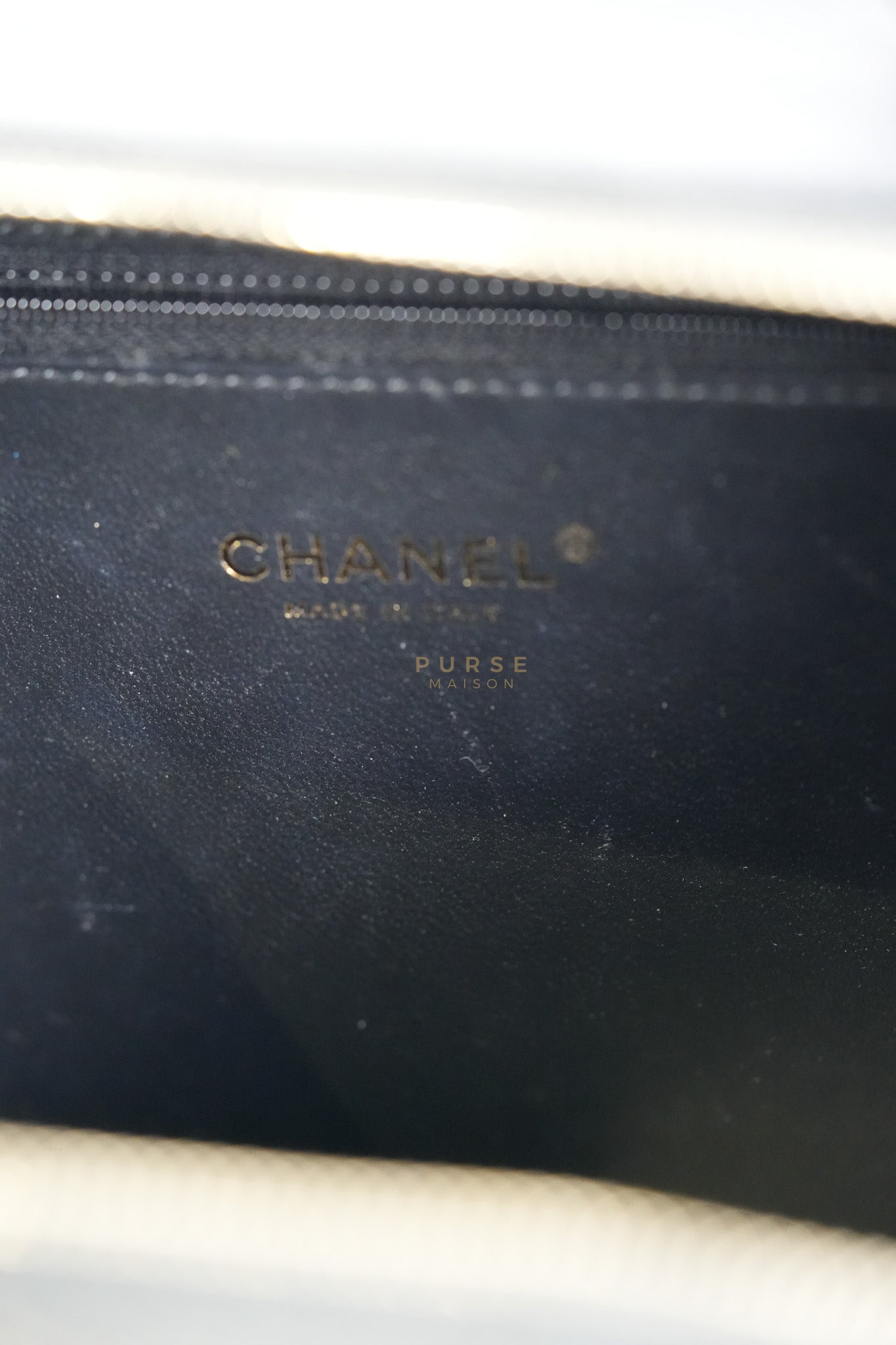 Filigree Large Vanity Case in Black Quilted Caviar Leather and Aged Gold Hardware Series 27 | Purse Maison Luxury Bags Shop