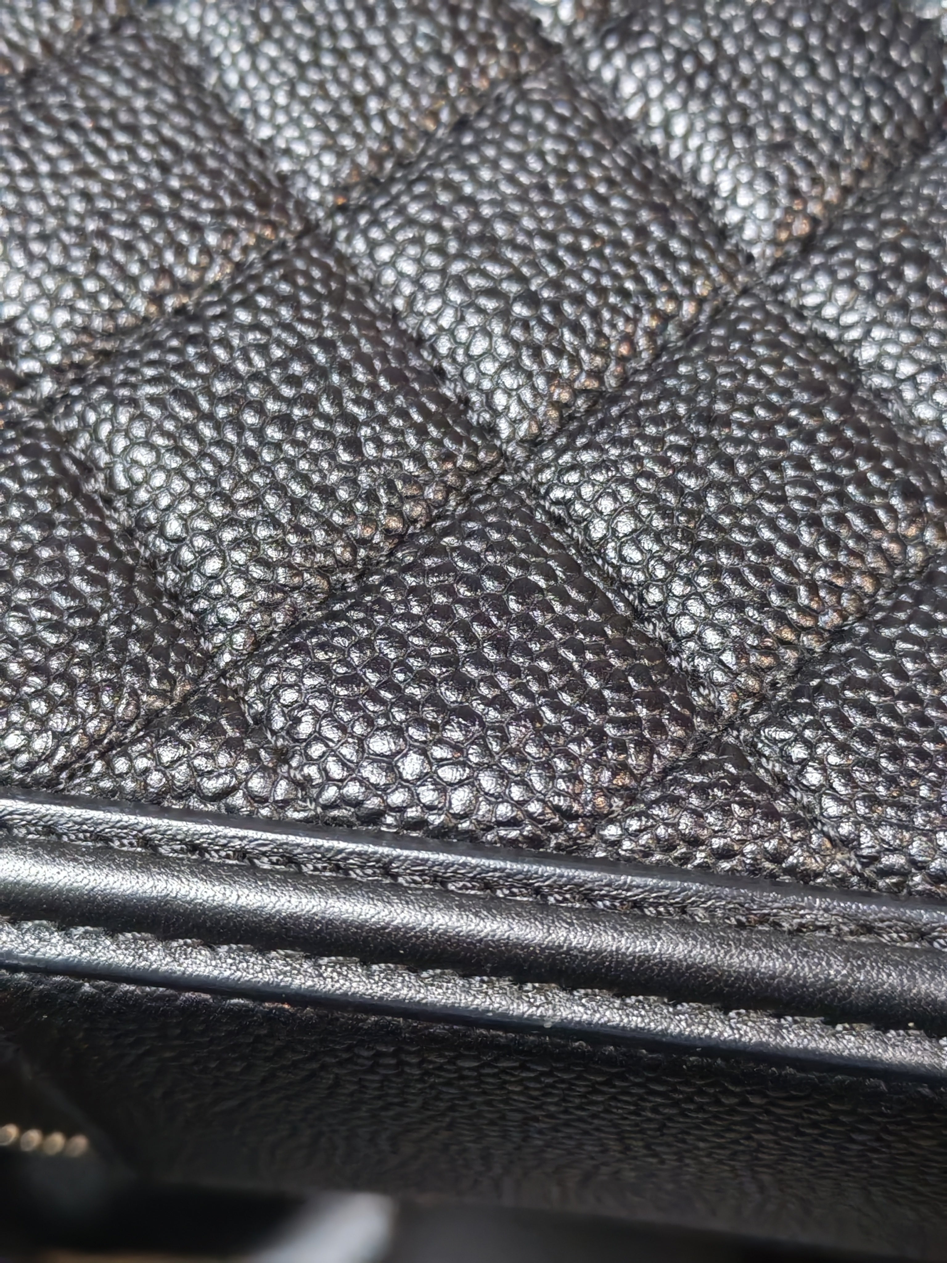 Filigree Large Vanity Case in Black Quilted Caviar Leather and Aged Gold Hardware Series 27 | Purse Maison Luxury Bags Shop