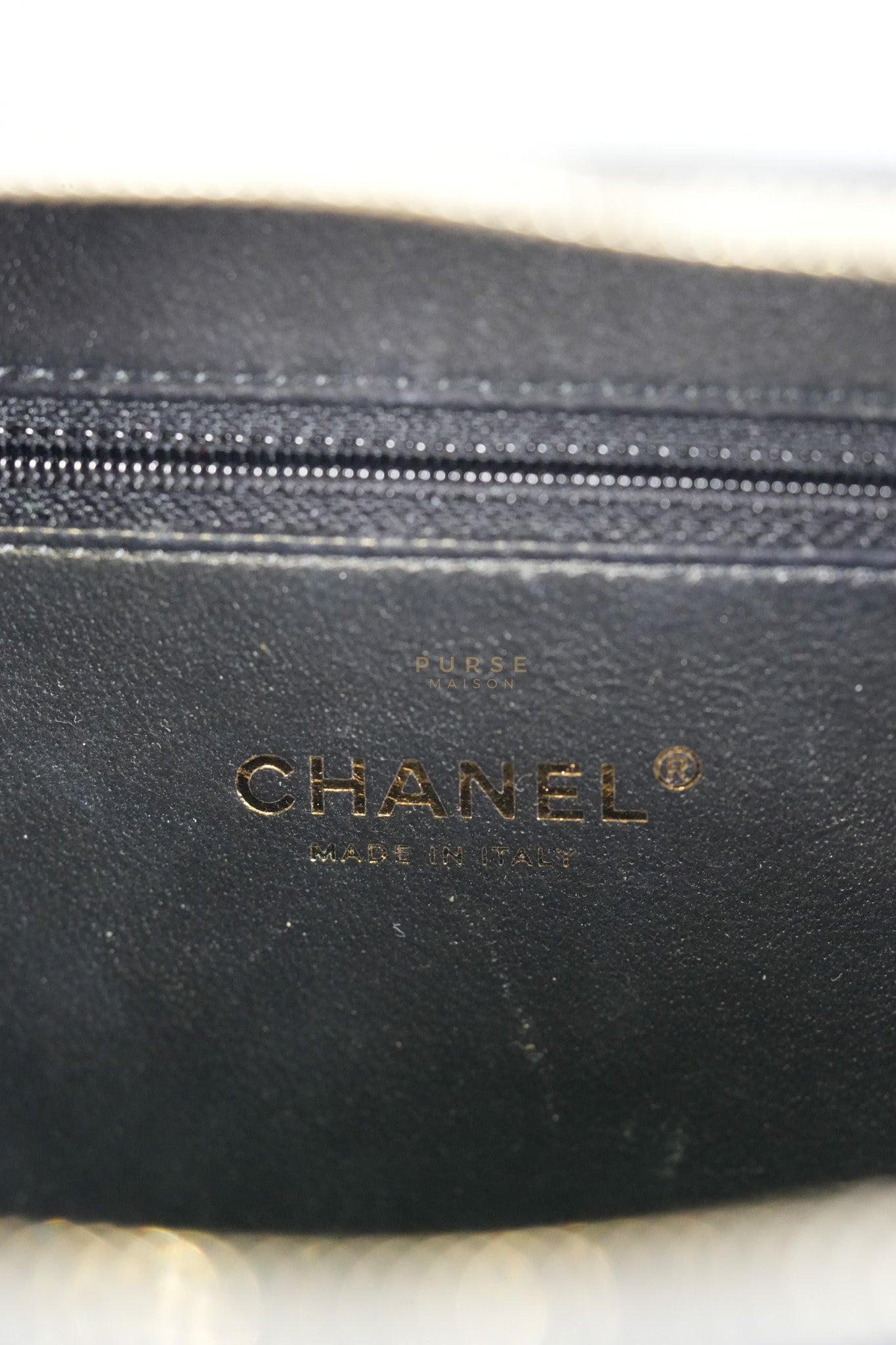 Filigree Large Vanity Case in Black Quilted Caviar Leather and Aged Gold Hardware Series 27 | Purse Maison Luxury Bags Shop