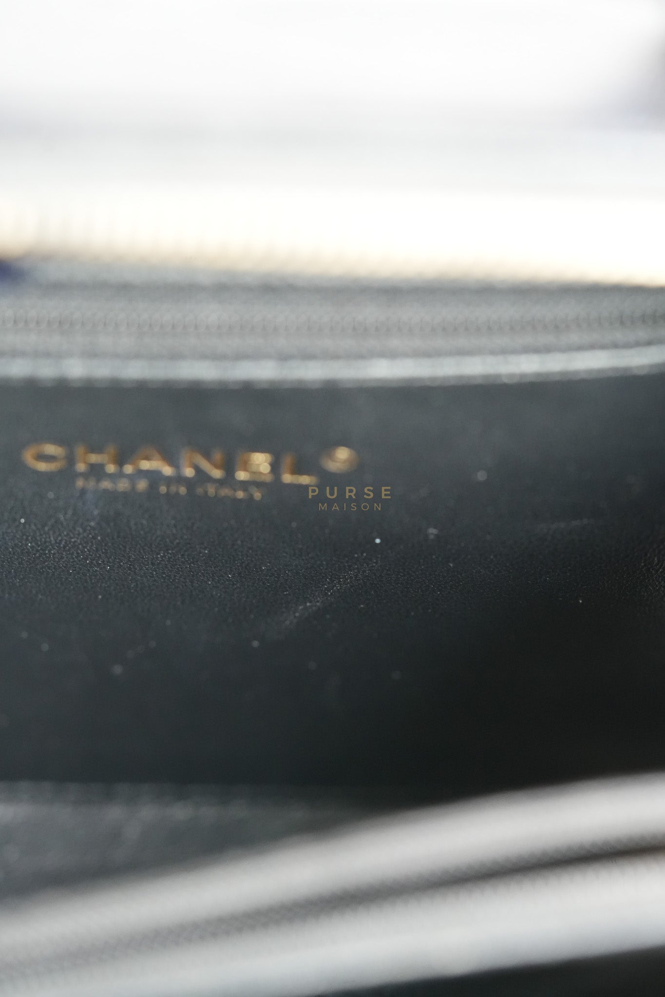 Filigree Medium Vanity Case in Black Caviar Leather and Aged Gold Hardware Series 26 | Purse Maison Luxury Bags Shop