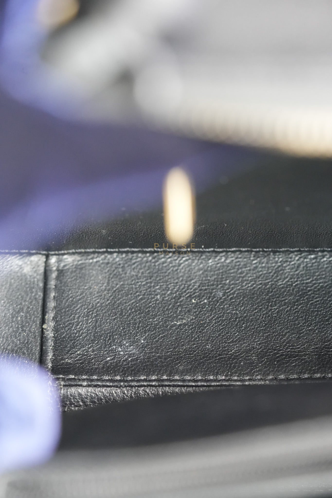 Filigree Medium Vanity Case in Black Caviar Leather and Aged Gold Hardware Series 26 | Purse Maison Luxury Bags Shop