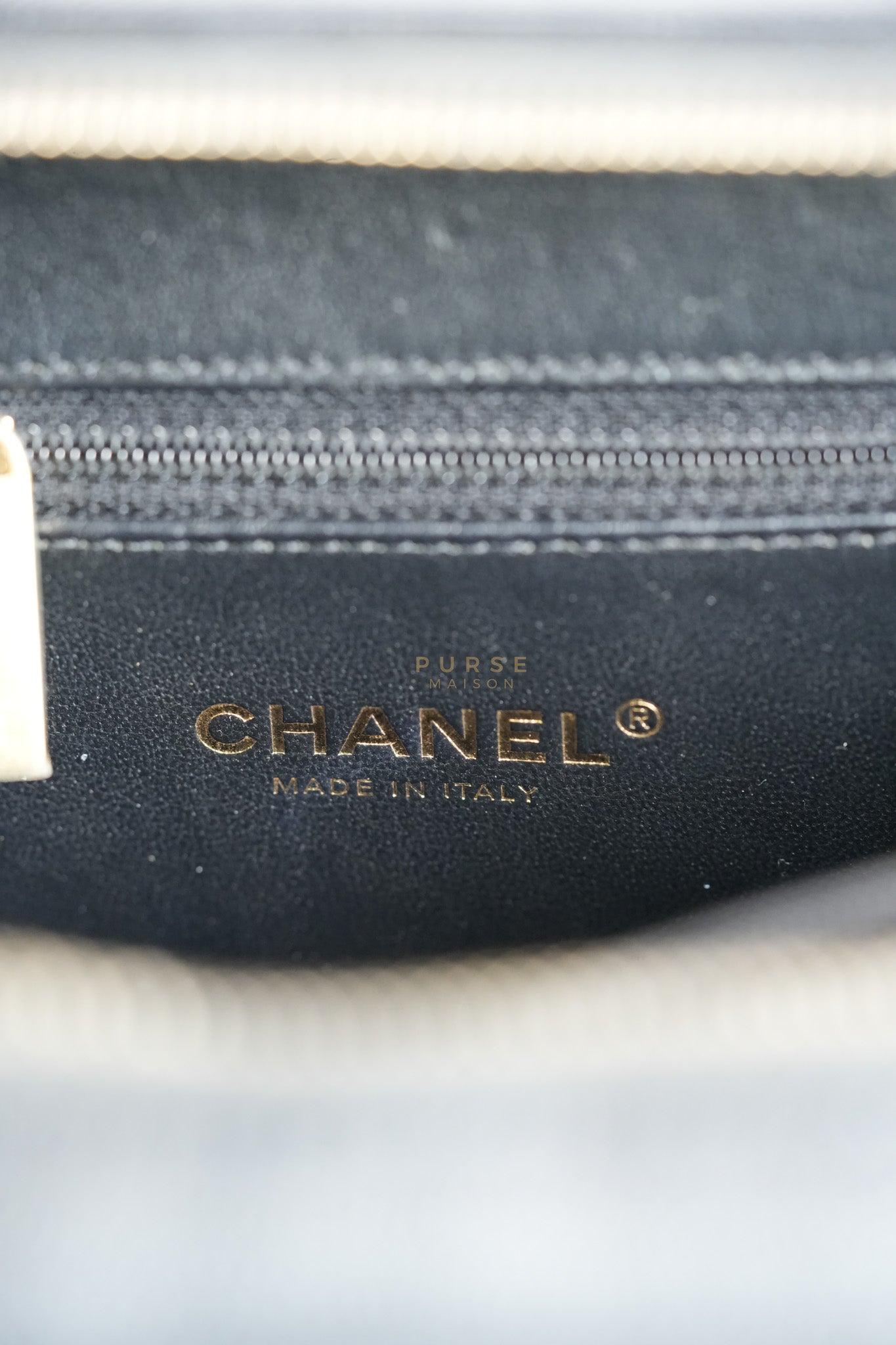 Filigree Medium Vanity Case in Black Caviar Leather and Aged Gold Hardware Series 26 | Purse Maison Luxury Bags Shop