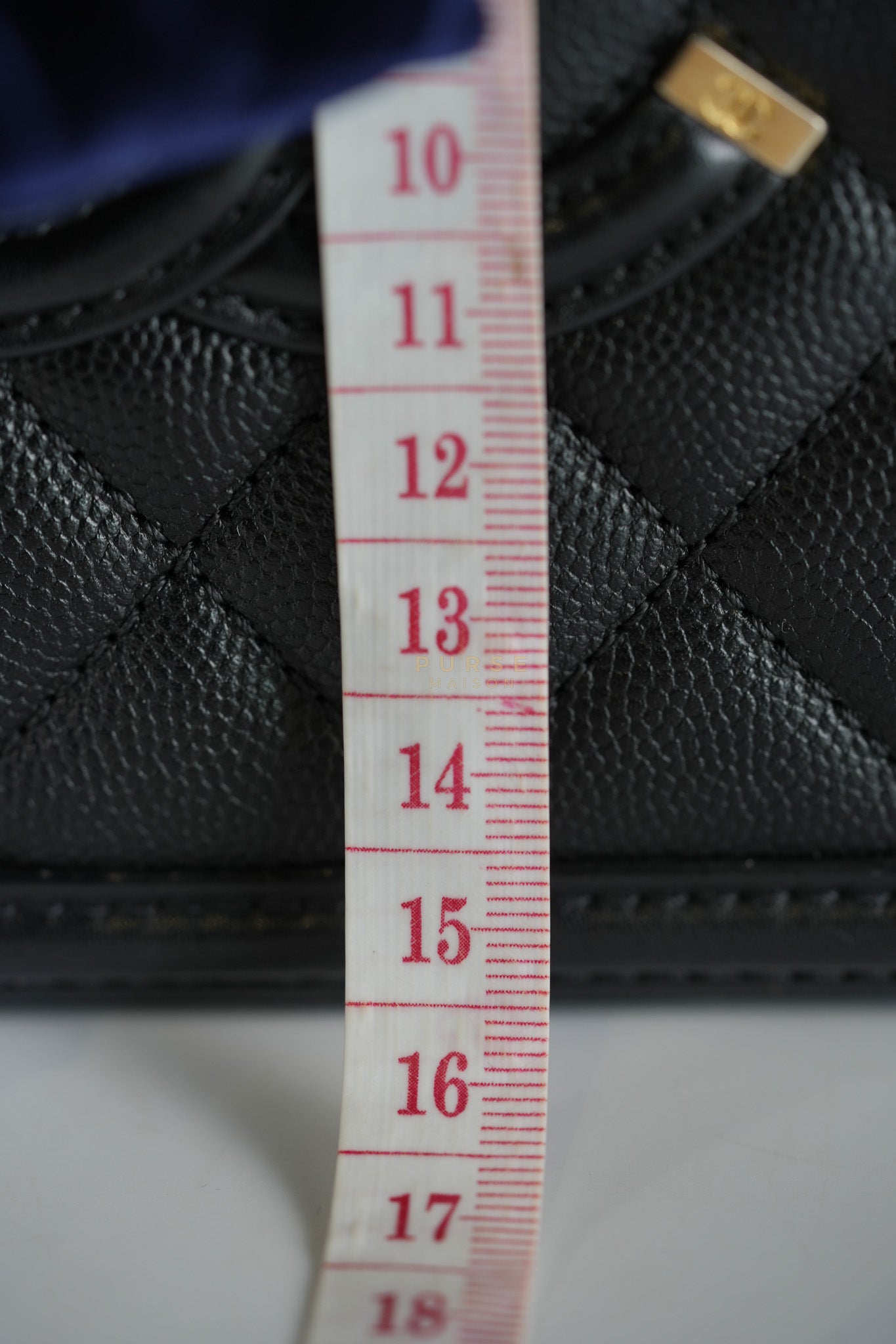 Filigree Medium Vanity Case in Black Caviar Leather and Aged Gold Hardware Series 26 | Purse Maison Luxury Bags Shop